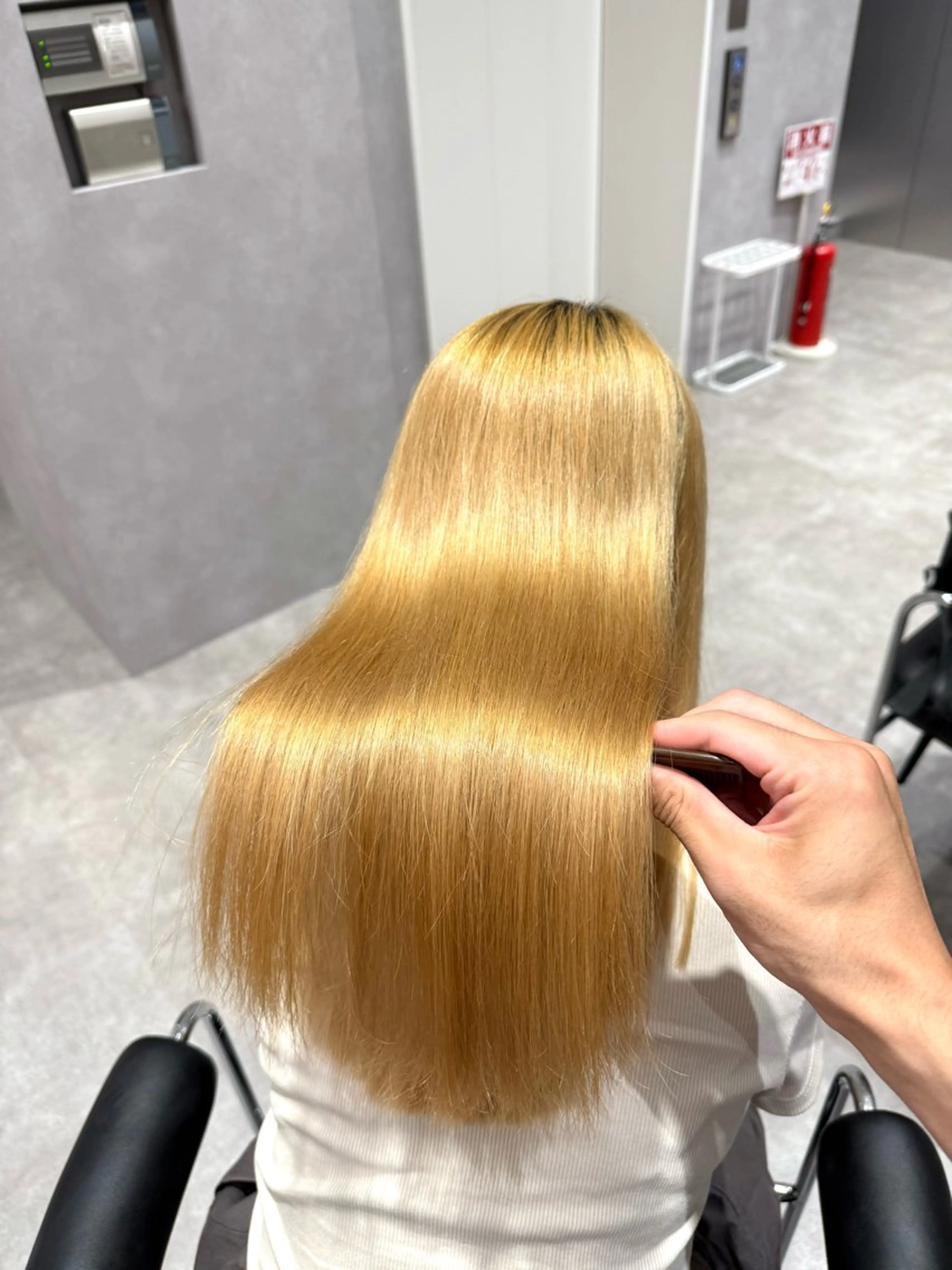 ロング カラー パーマ ヘアアレンジ 髪質改善 縮毛矯正 トリートメント ストレートパーマ 縮毛矯正 縮毛矯正/髪質改善/ ブリーチ毛/木元渓太のヘアスタイル