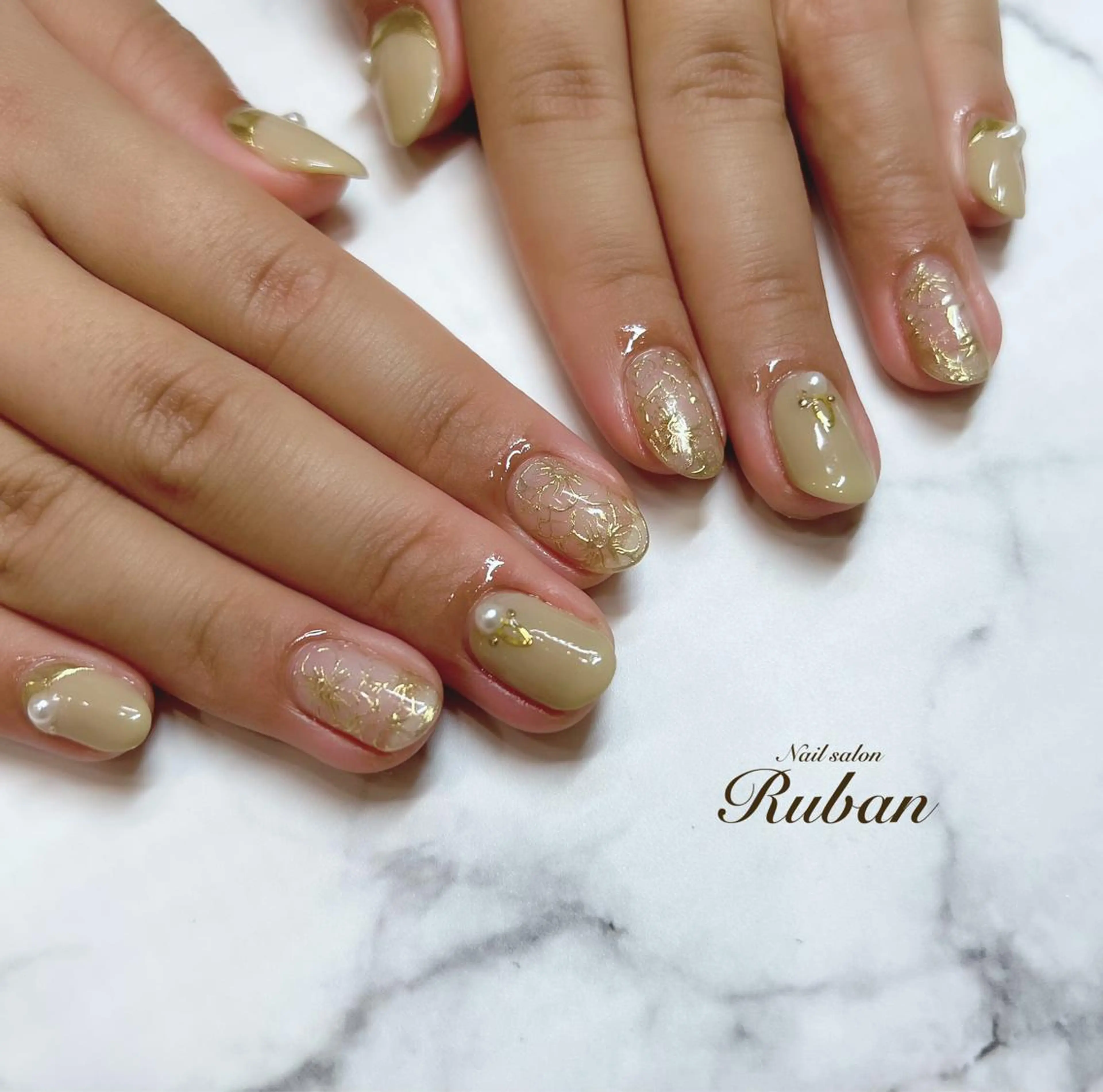 ネイル ブライダルネイル Nail salon Rubanのネイルデザイン