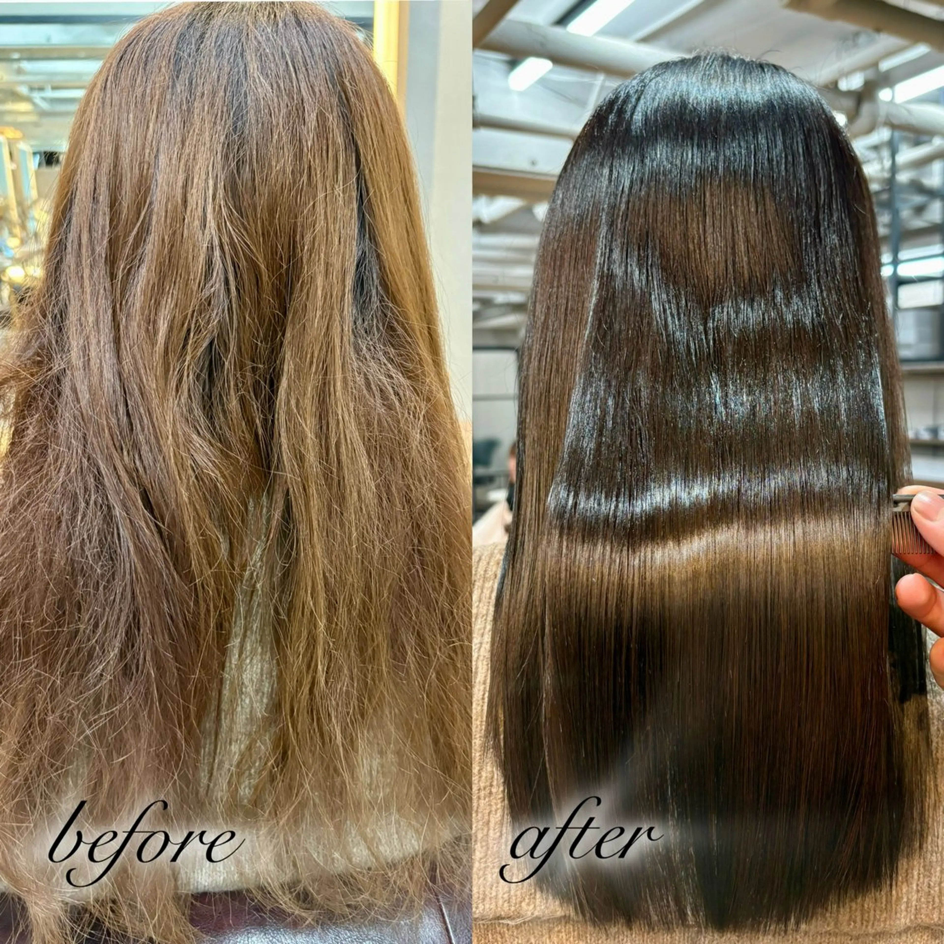 セミロング 縮毛矯正 トリートメント 💎艶髪／美髪特化 世麗💎のヘアスタイル