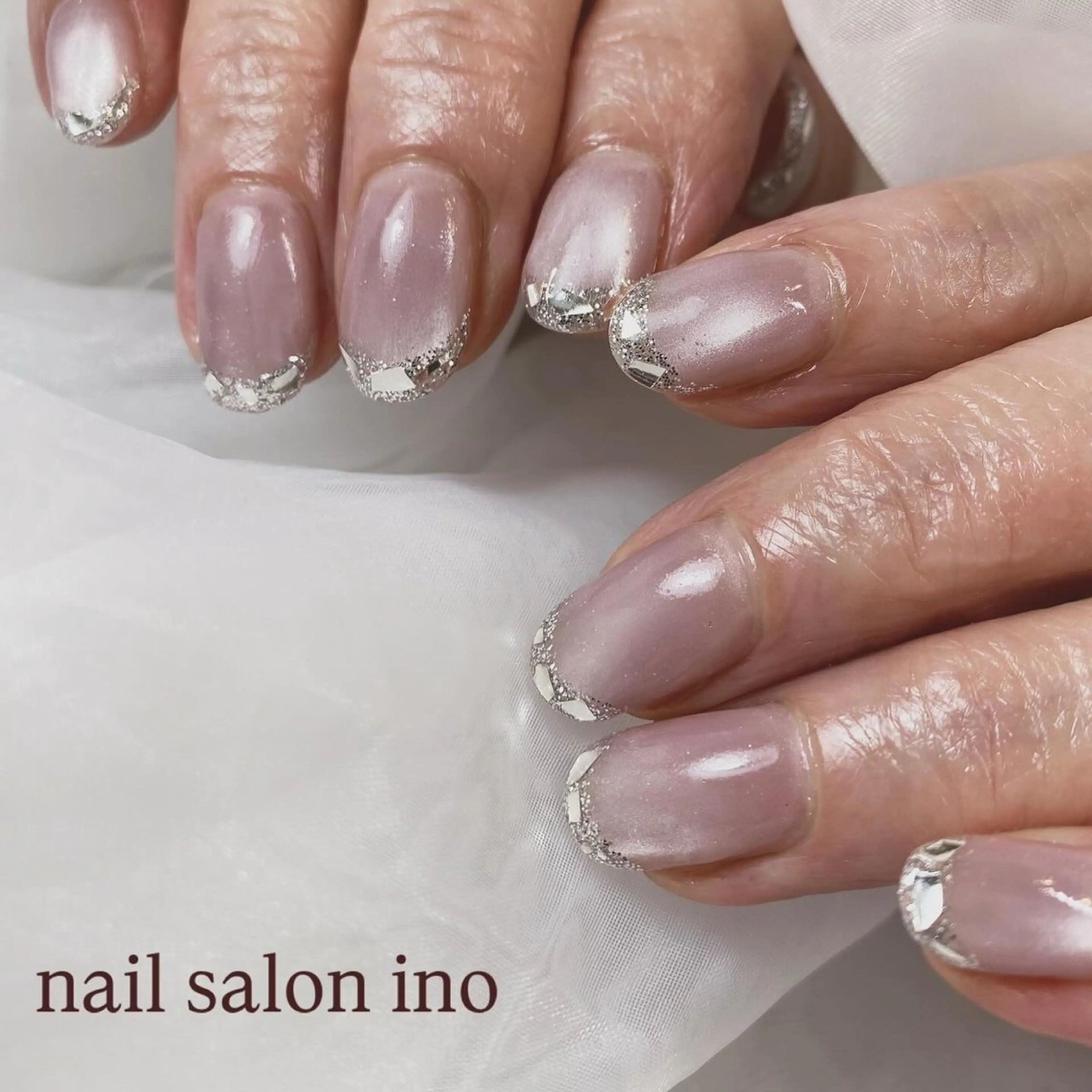 ネイル フレンチネイル ガラスフレンチ ino(リノ) mamiのネイルデザイン