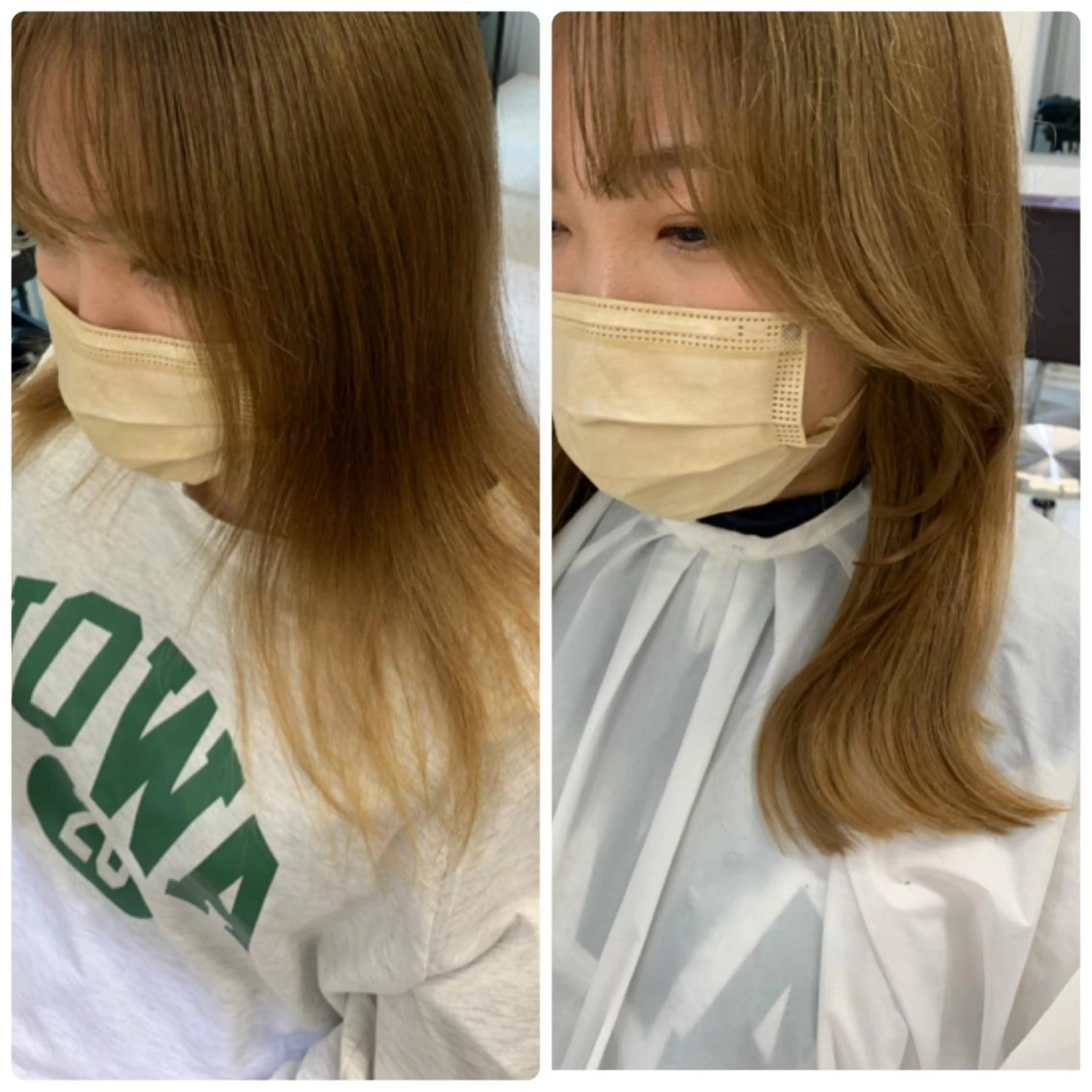 ミディアム カラー カット MARU パーマ/レイヤーのヘアスタイル