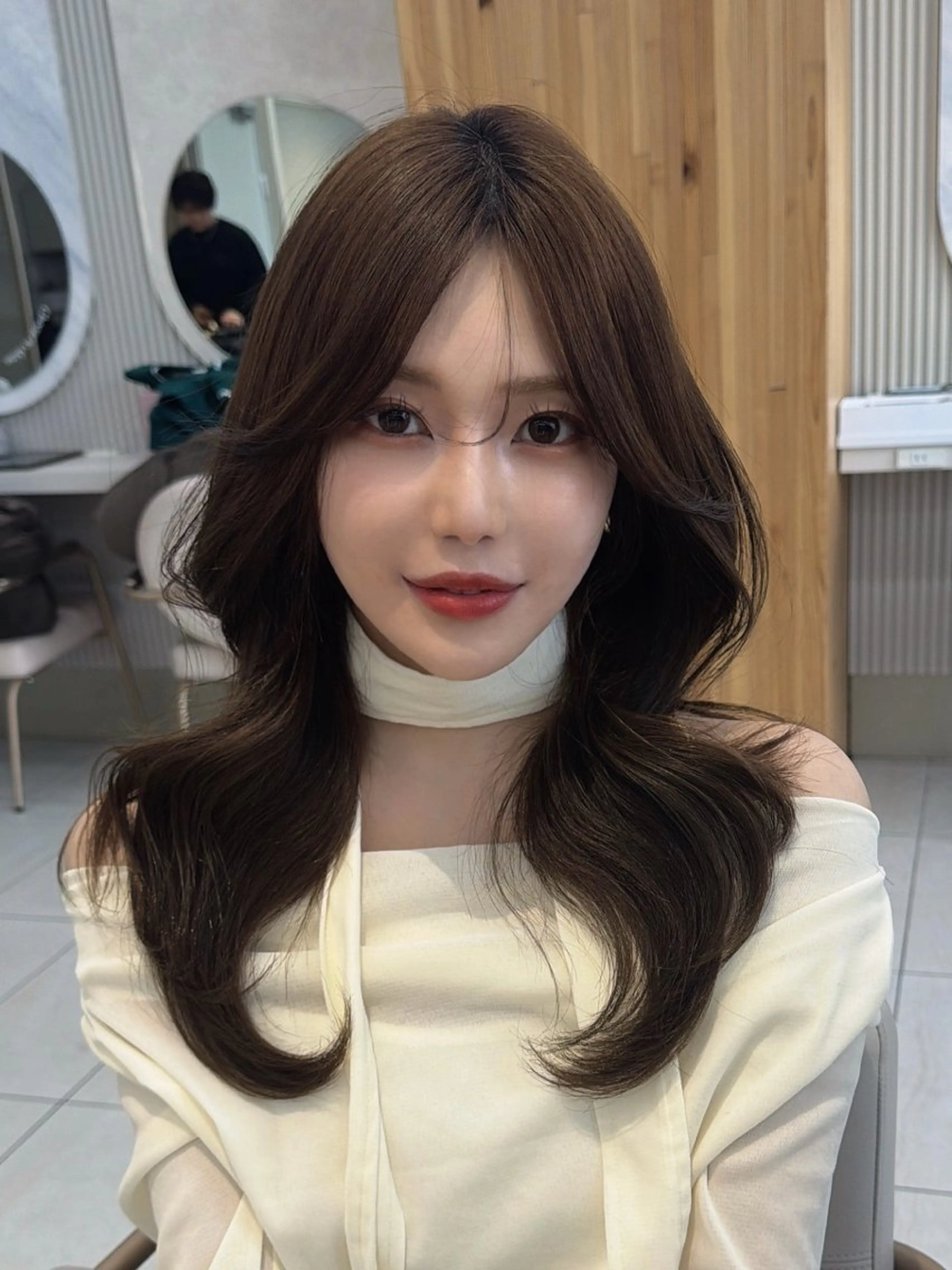 セミロング カット ヘアカラー レイヤー/顔周り /韓国ヘア/TAKUのヘアスタイル