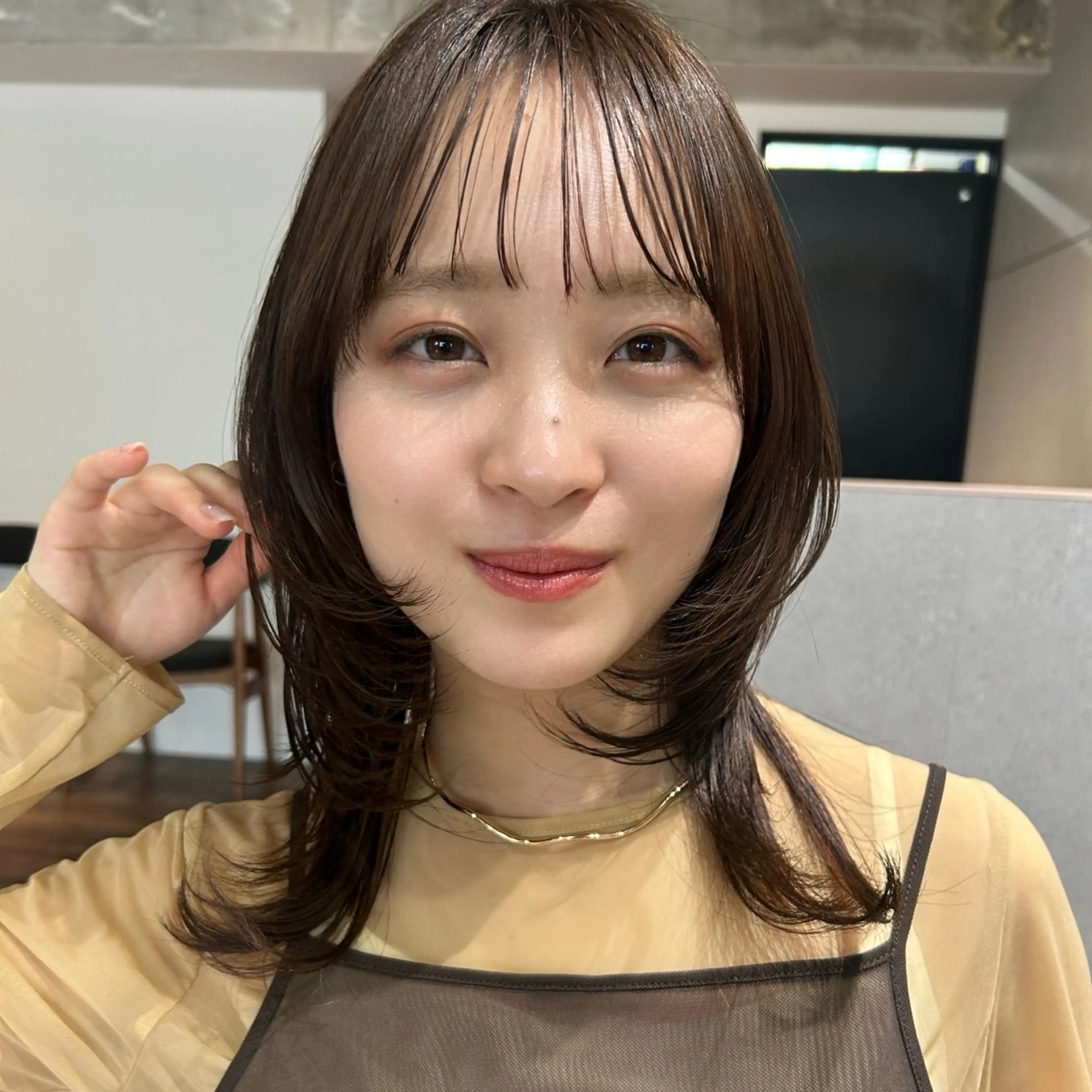 ミディアム ミディアムレイヤー レイヤーカット カット ヘアカラー トリートメント ヘアセット/透明感 カラー/MIHO♡のヘアスタイル