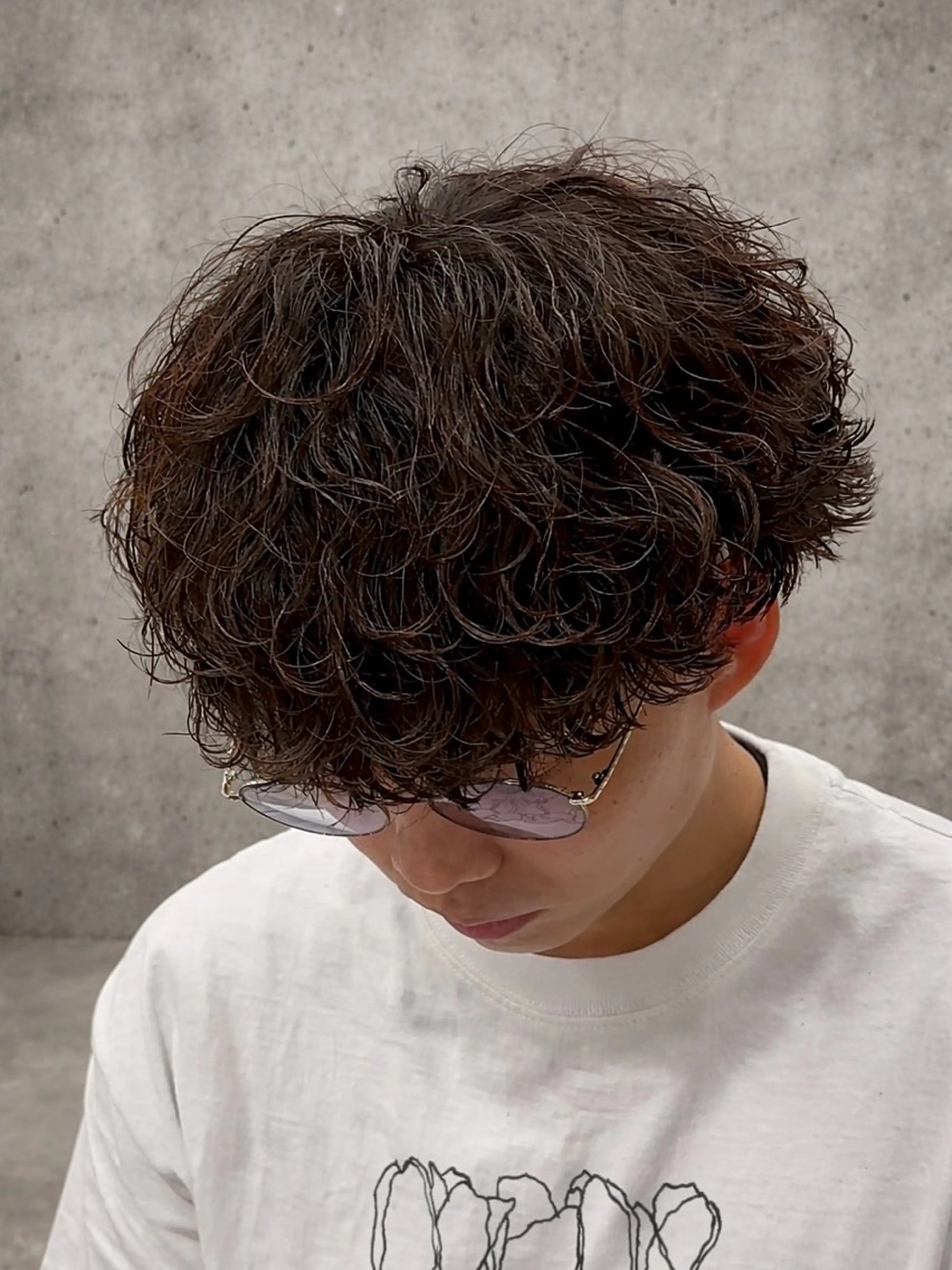 ショート カラー パーマ メンズ ヘアカラー 佐々木 涼のヘアスタイル