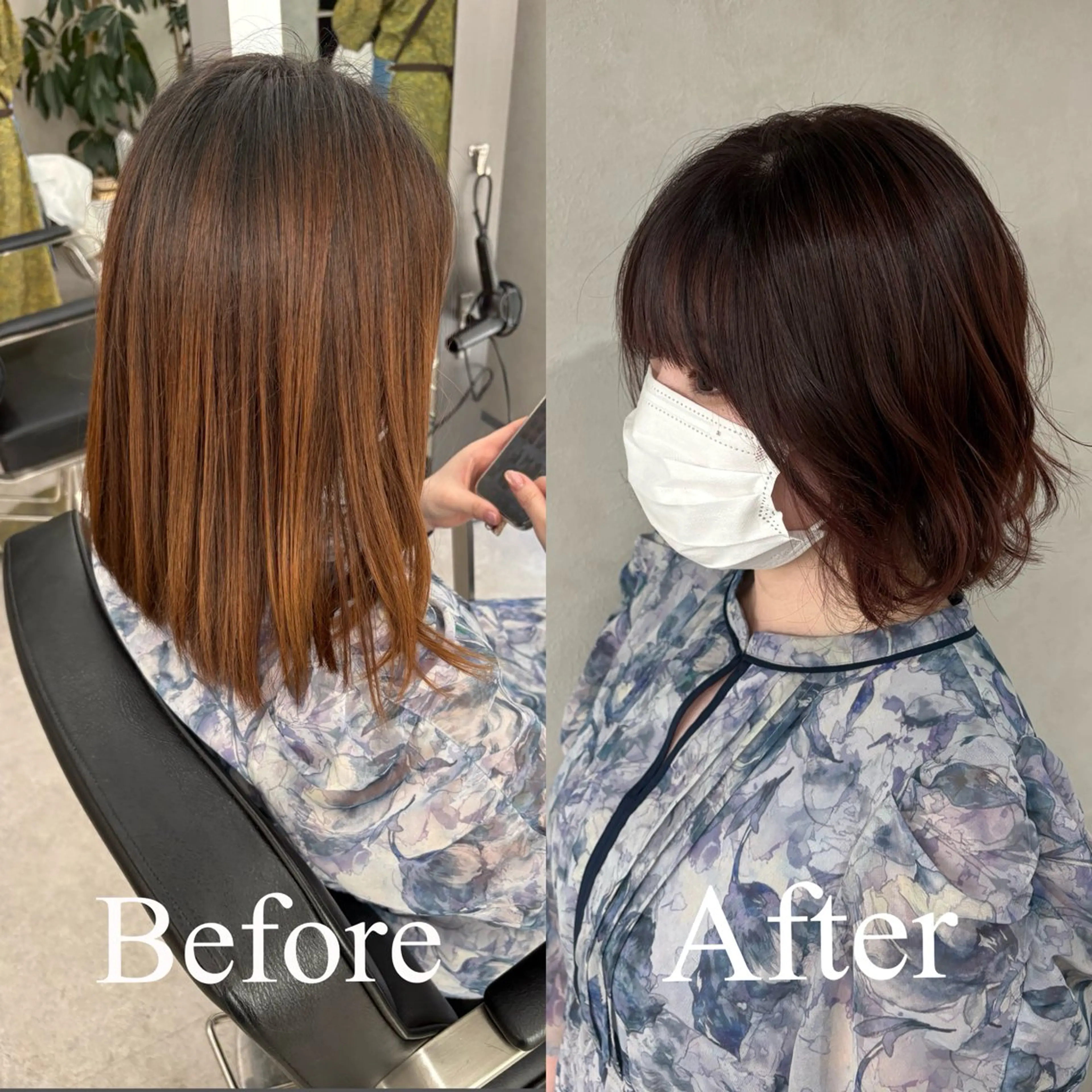 ショート カラー ブラウンカラー ピンクカラー ピンクブラウン ボブ カット ヘアカラー トリートメント ショート/ボブ/ 透明感カラー🌿神永のヘアスタイル
