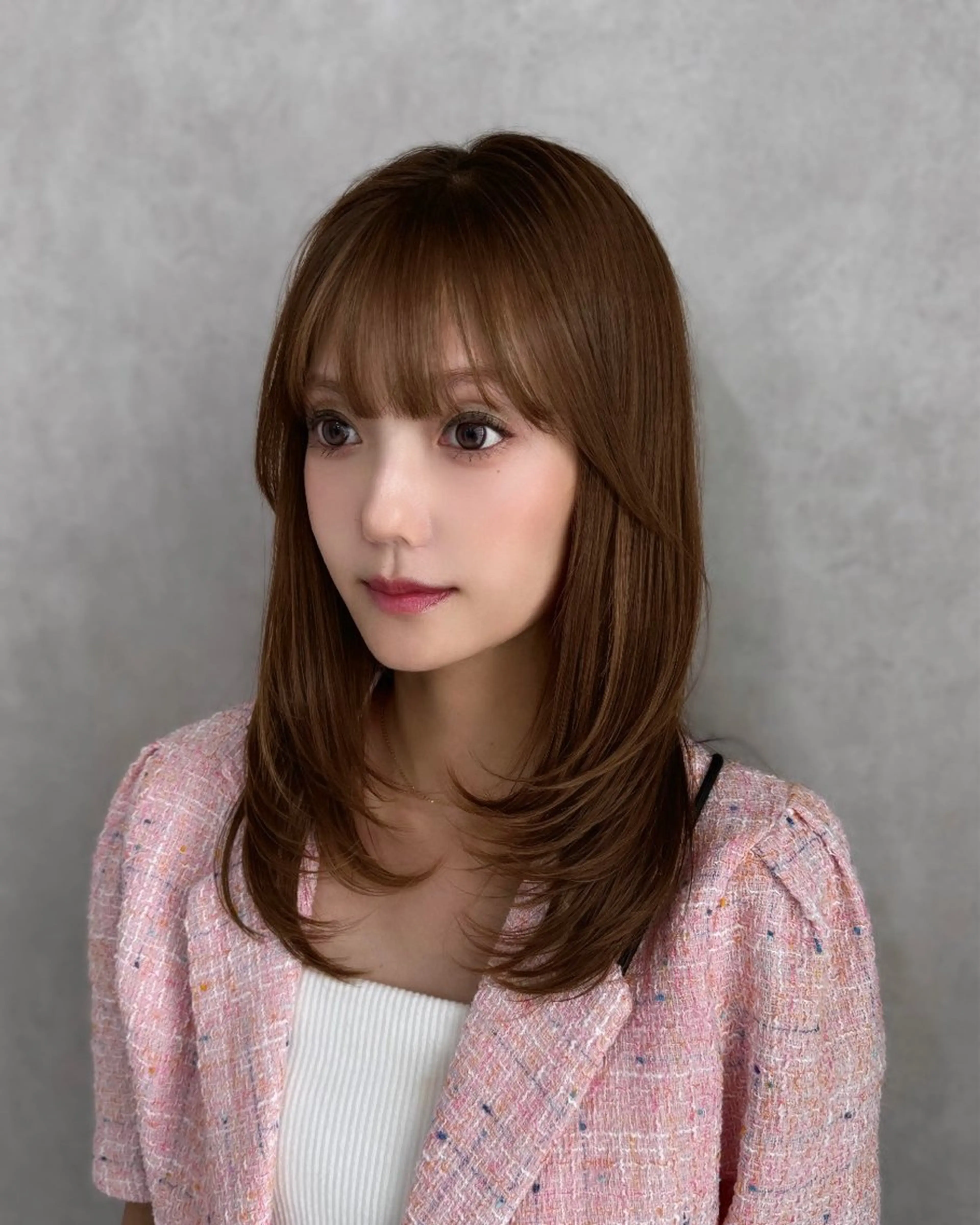 ミディアム 伸ばしかけ レイヤーカット 梅田トレンドレイヤー RISA🎀💕のヘアスタイル