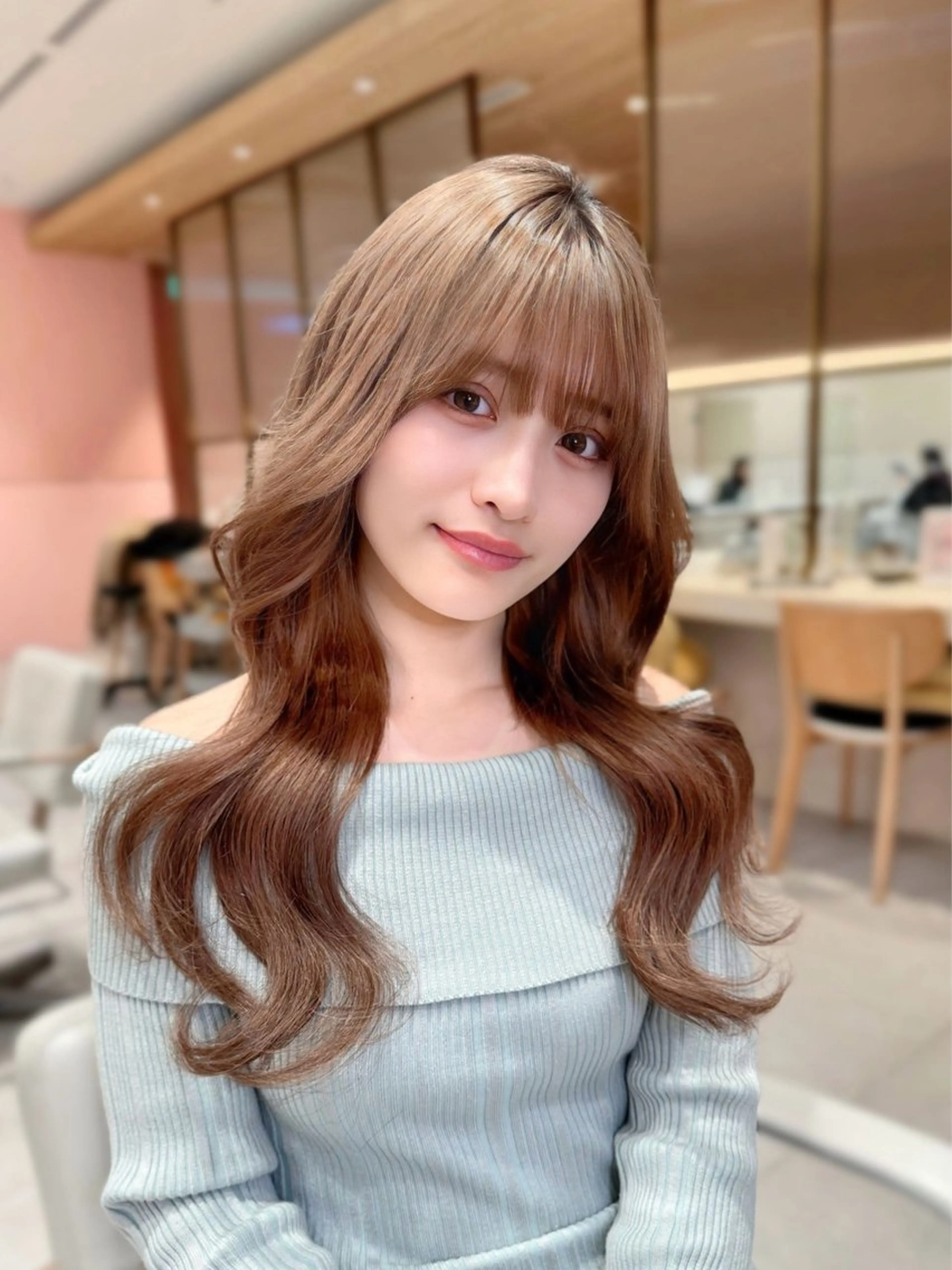 ミディアム カラー カット ヘアカラー トリートメント ヘッドスパ ヘアセット 韓国ヘア/レイヤー/ 顔まわり/りょーとのヘアスタイル