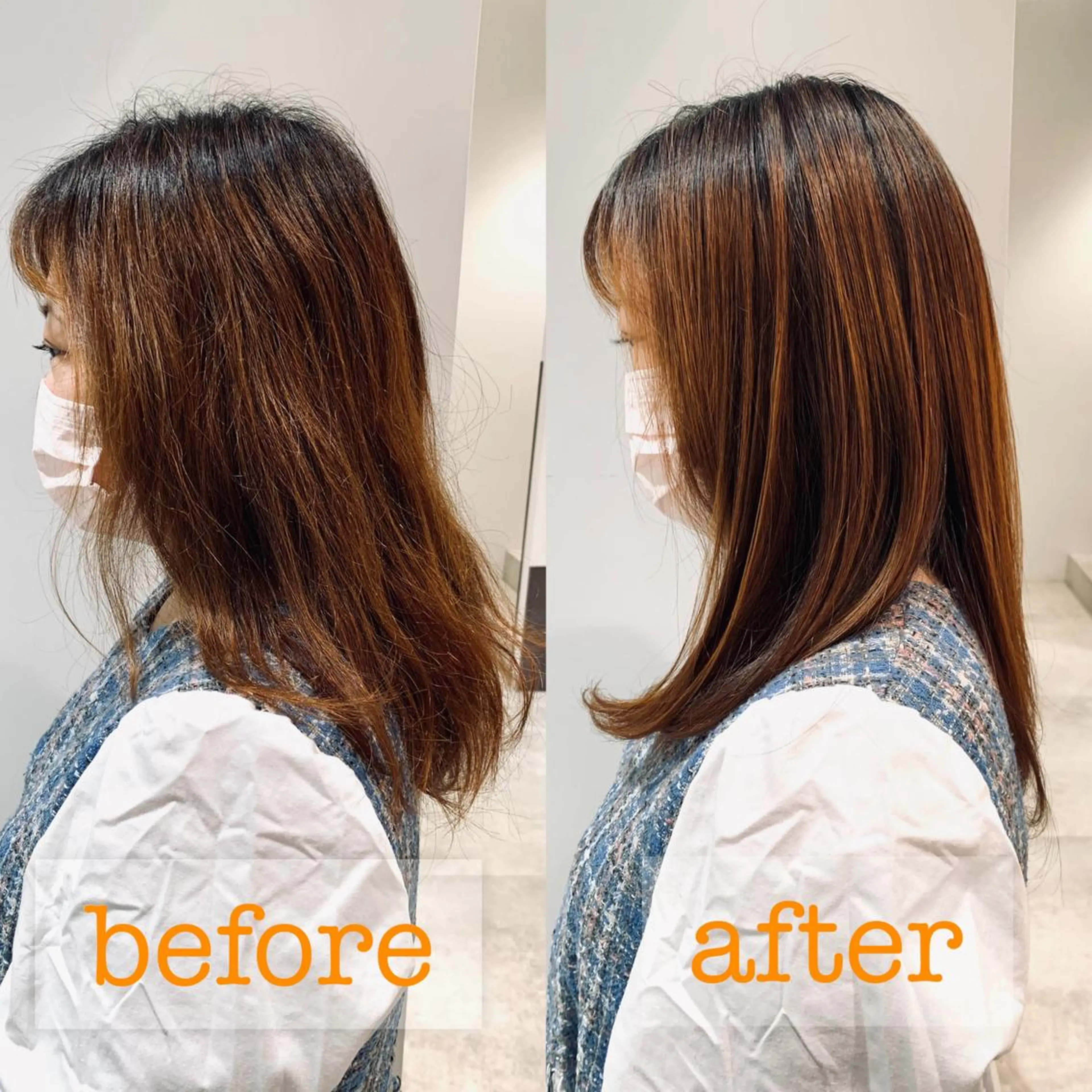 セミロング カット トリートメント イガラシ ジュン/髪質改善のヘアスタイル