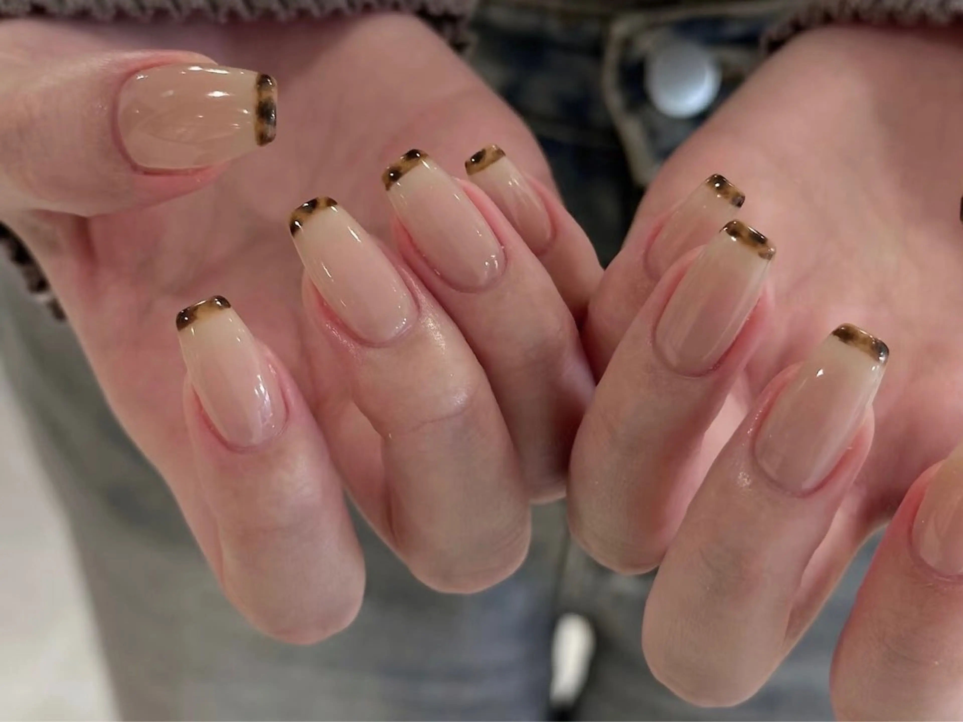 ネイル チークネイル 長さ出し ジェルネイル キラキラネイル 韓国ネイル ハンドネイル H&B せつかのネイルデザイン