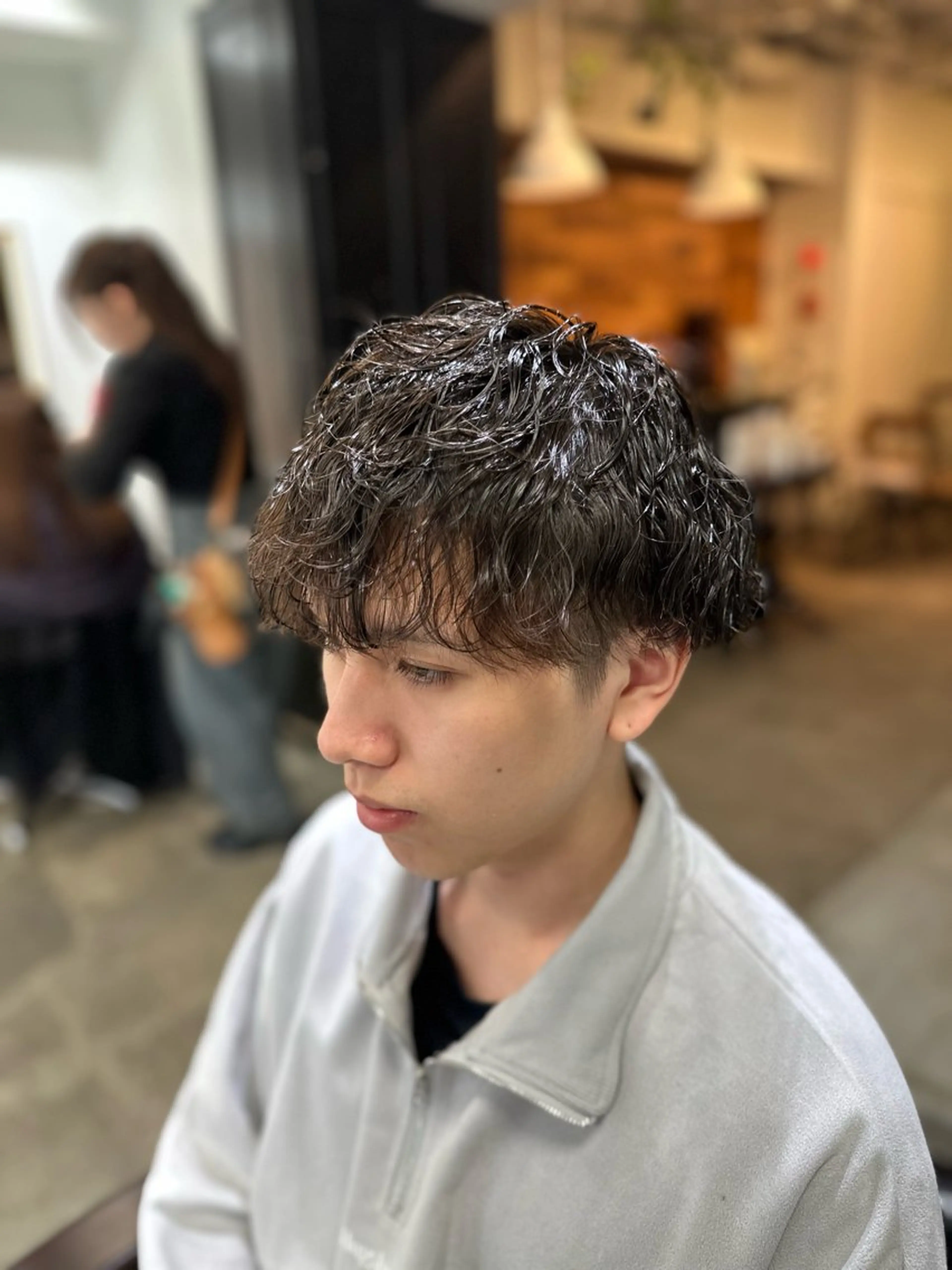 パーマ メンズ カット パーマ トリートメント ボブ/レイヤー/透明 感カラー/Dai🌿のヘアスタイル