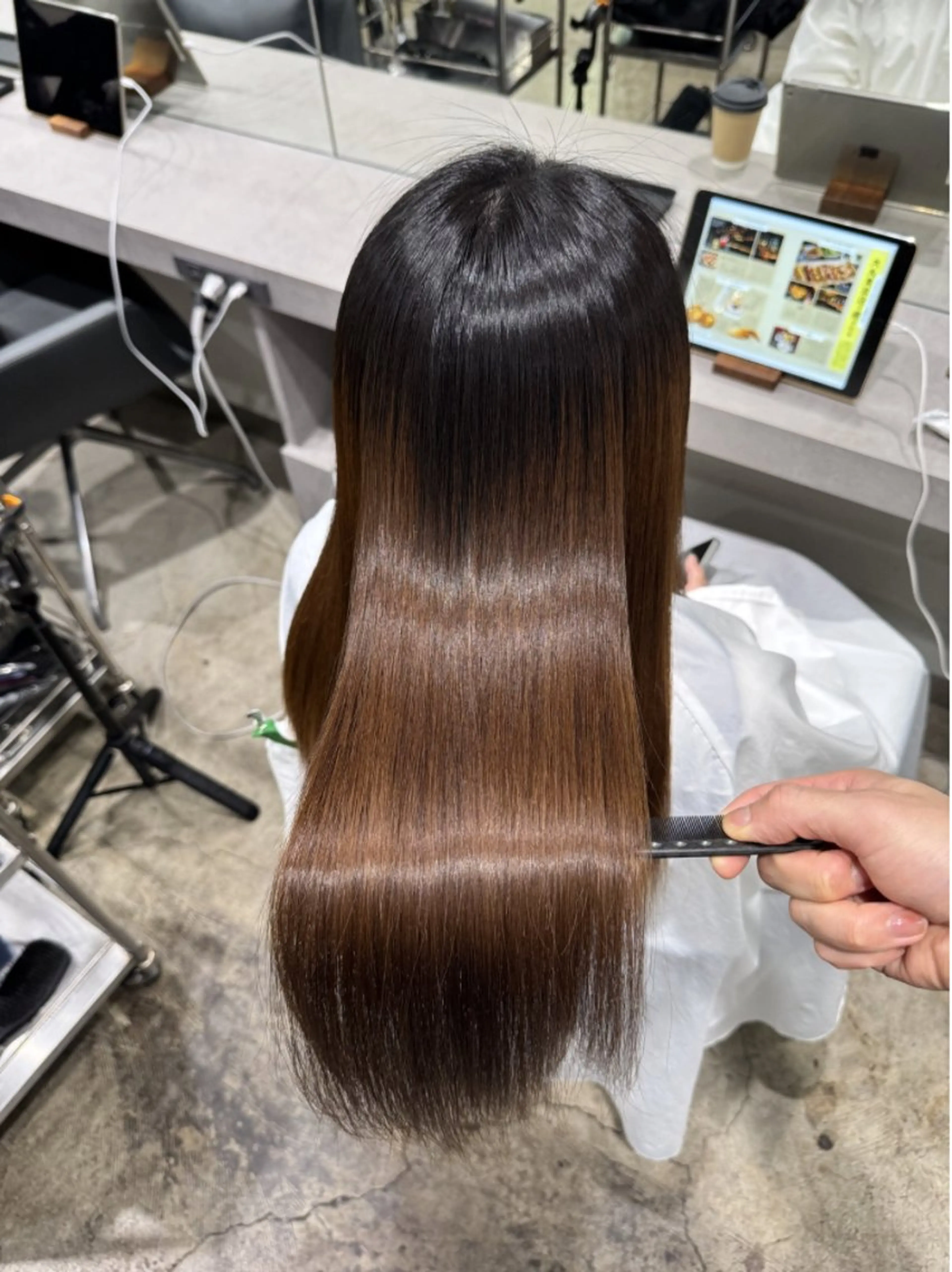 ロング カラー パーマ カット ヘアカラー 縮毛矯正 トリートメント 年齢悩みを全て解消/ 白髪と癖毛　松本雄光のヘアスタイル