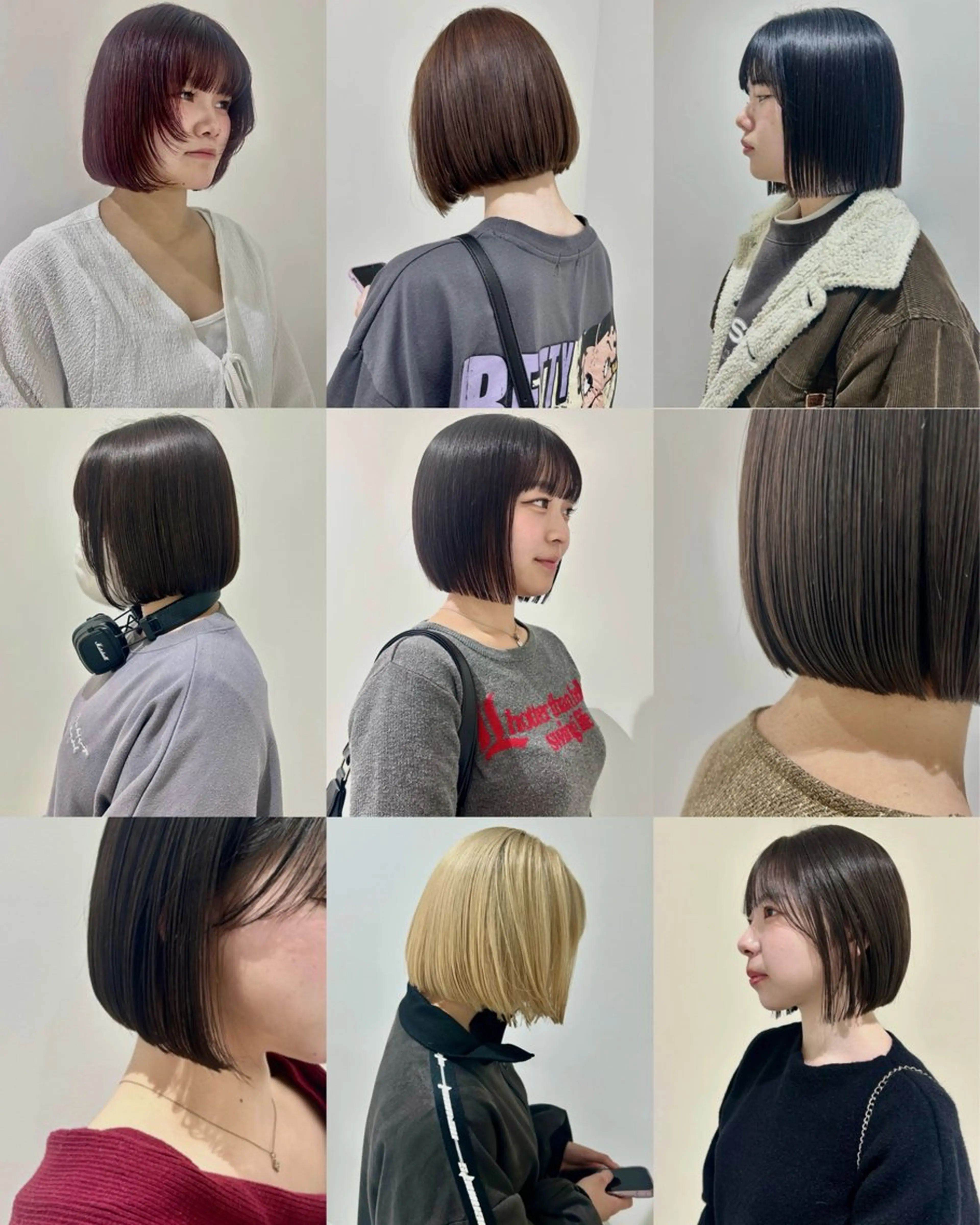 ミディアム カラー ボブ カット ヘアカラー 👔ボブ﹨髪質改善 ストレート🩳ももかのヘアスタイル