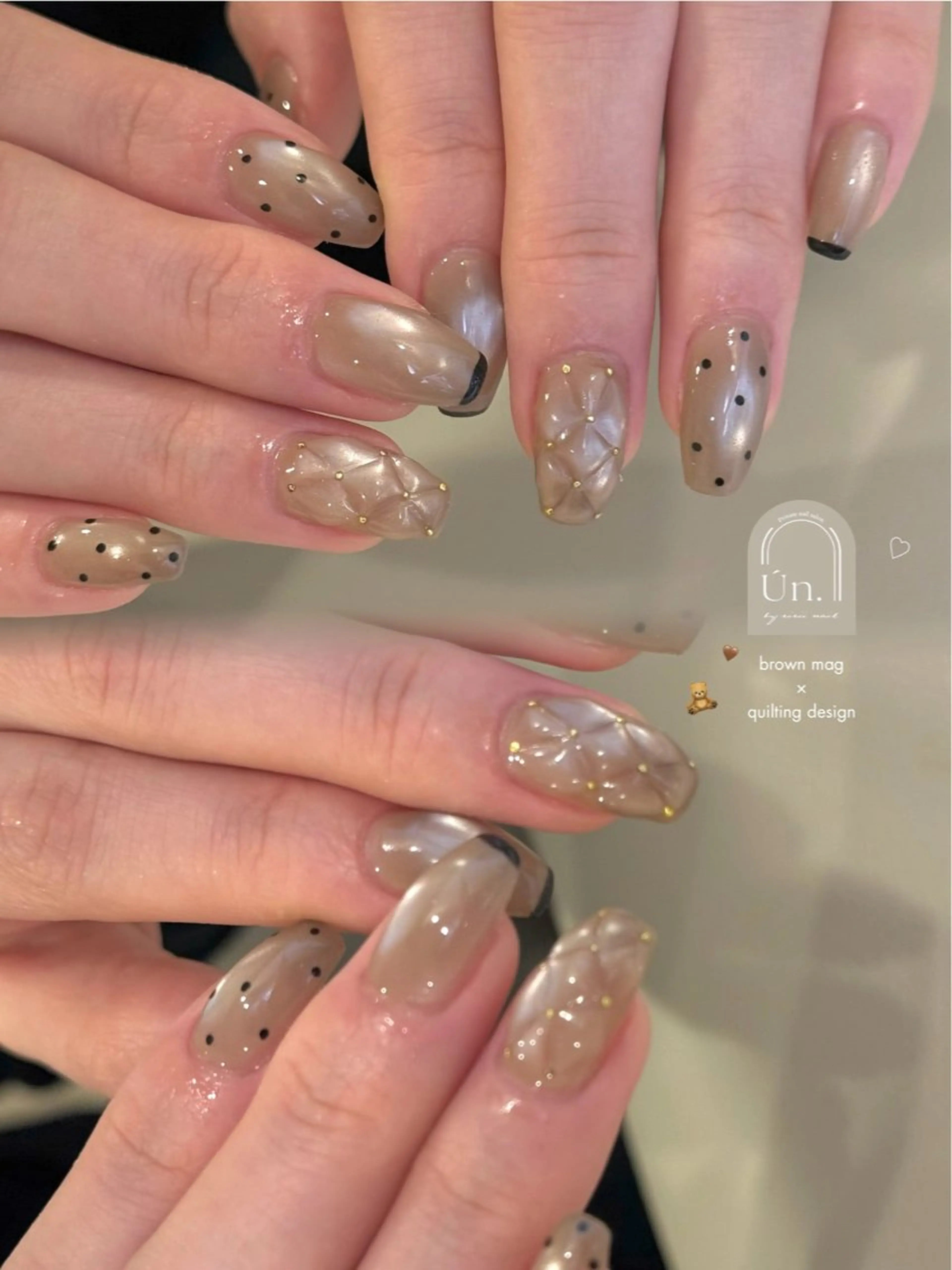 ネイル ブラウン Un nail salon所属・Ún. 非対面ネイルサロンのネイルデザイン