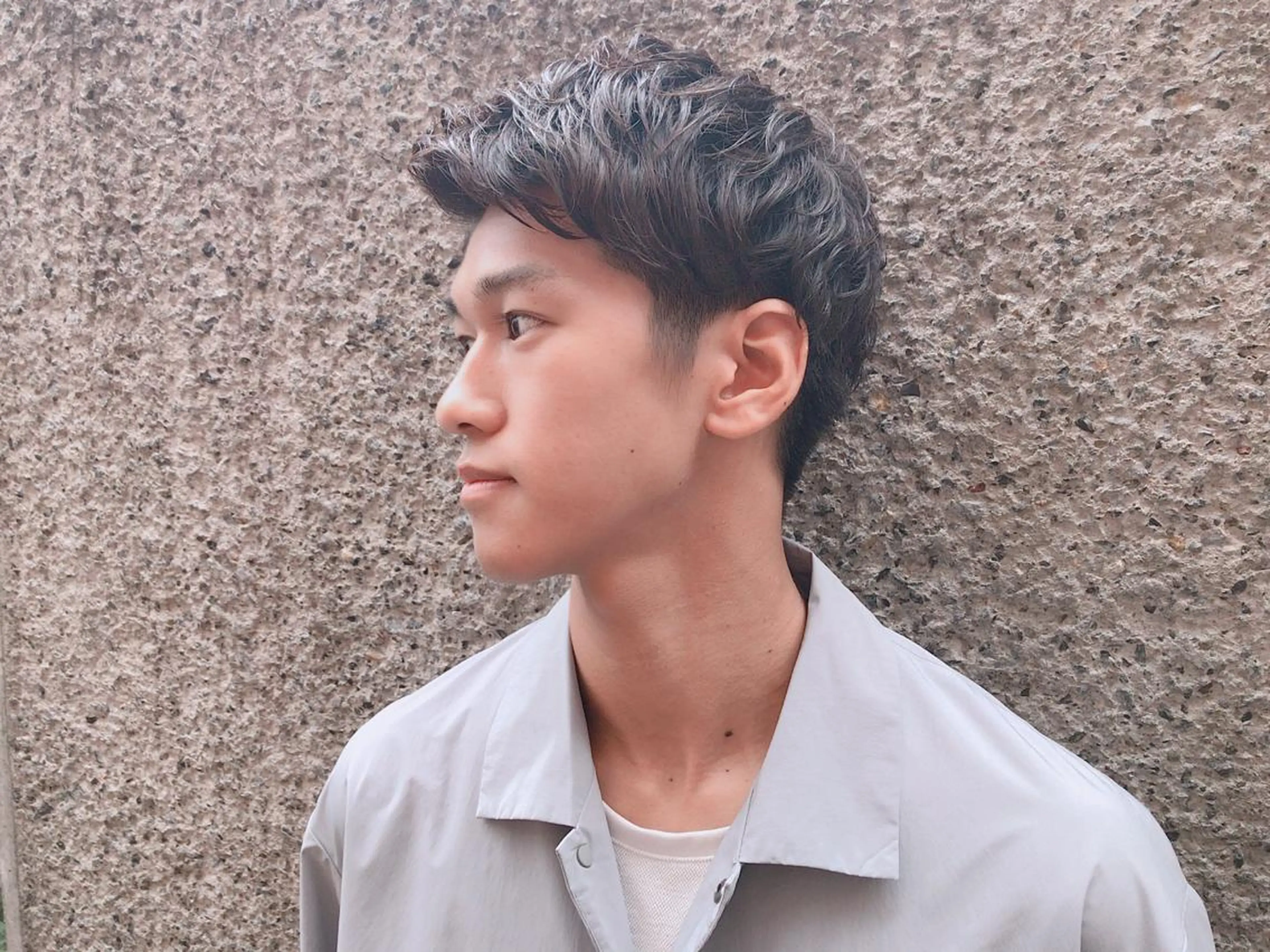 ショート カラー パーマ メンズ アップバング メンズパーマ カット パーマ ちこ .のヘアスタイル