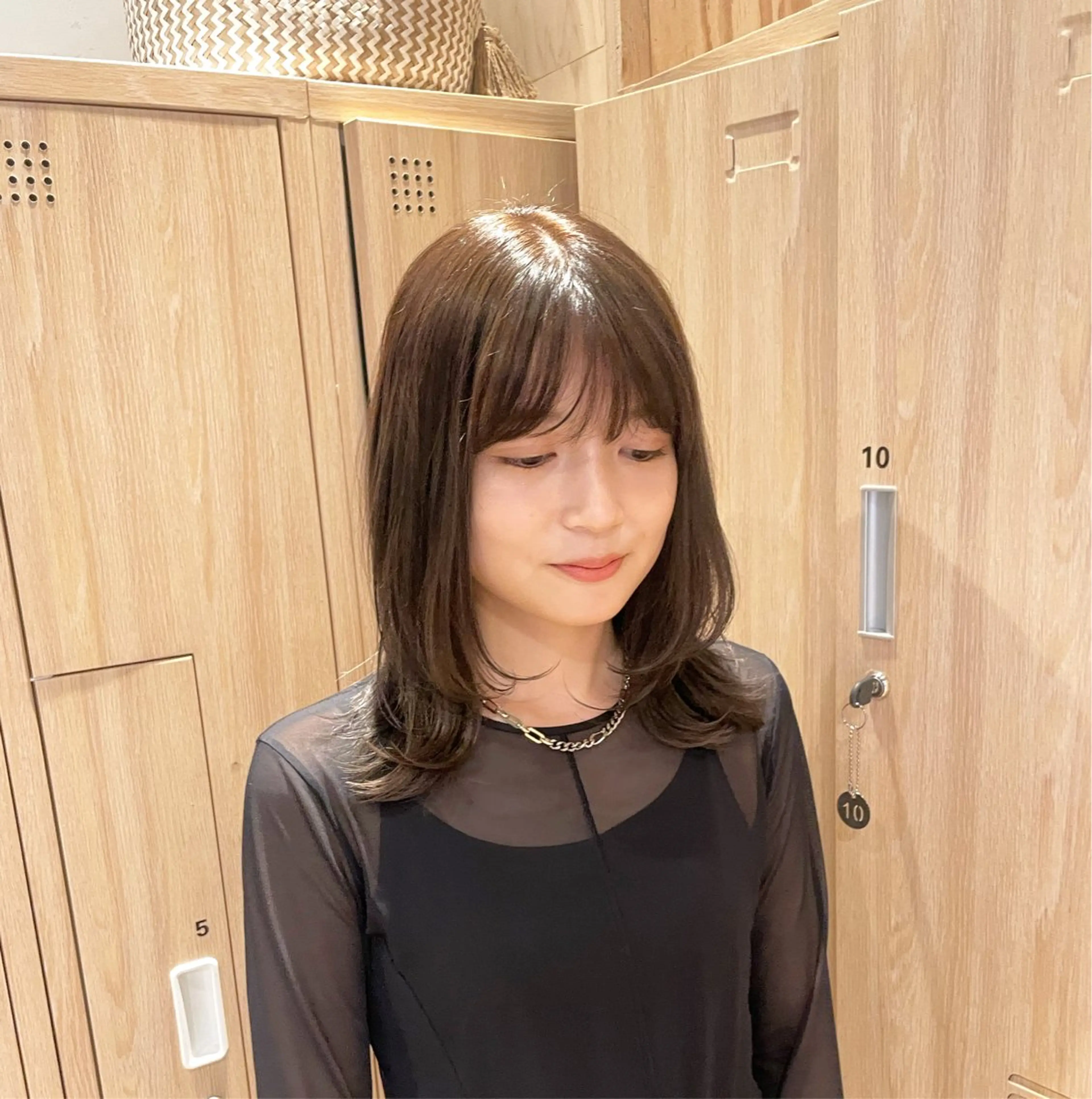 ミディアム ヘアカラー トリートメント 似合わせ/ベージュ /レイヤー/りほ🤍のヘアスタイル