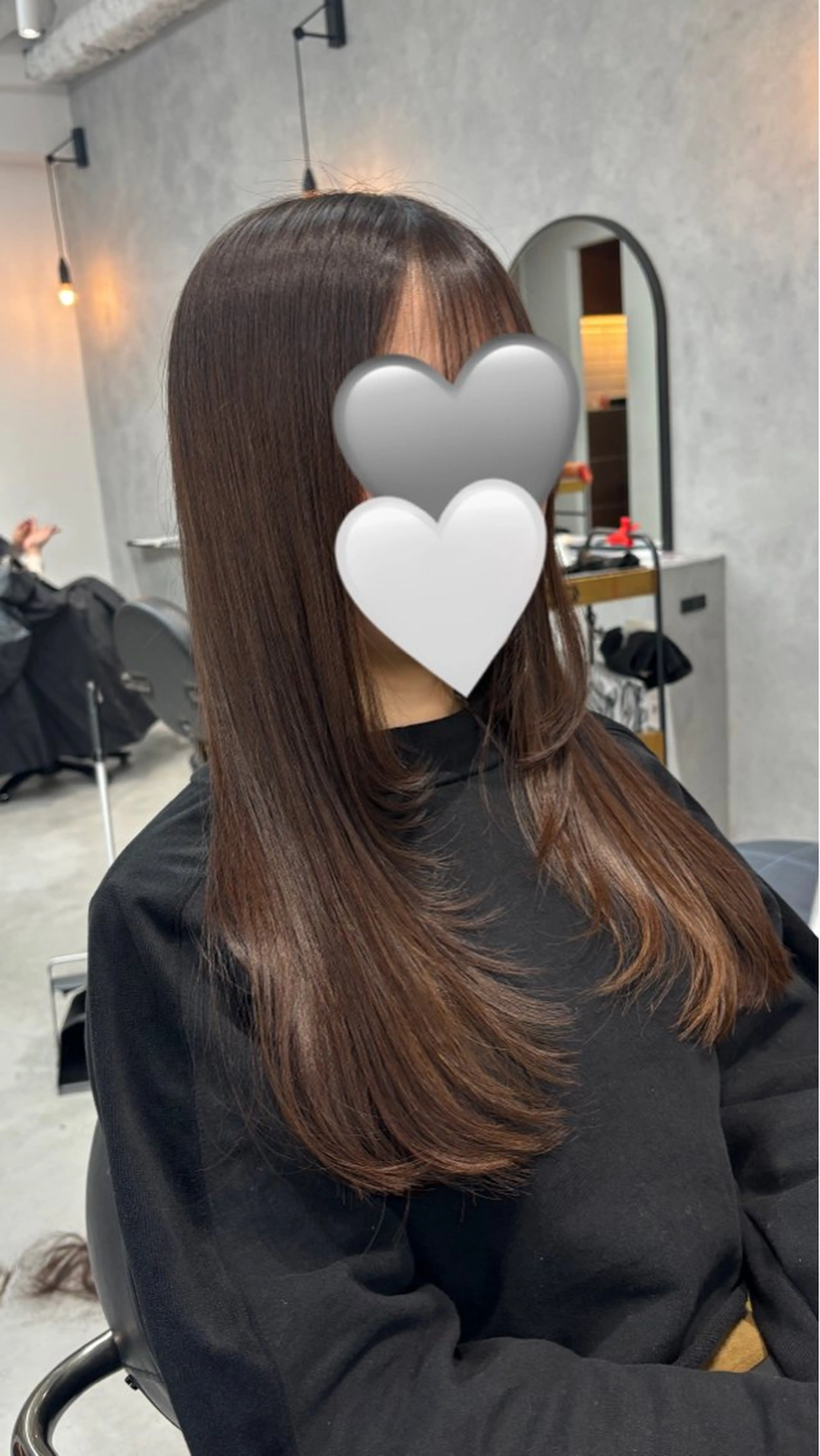 ロング カラー 顔まわりレイヤー 顔周りカット レイヤーカット inity♡ Akaneのヘアスタイル
