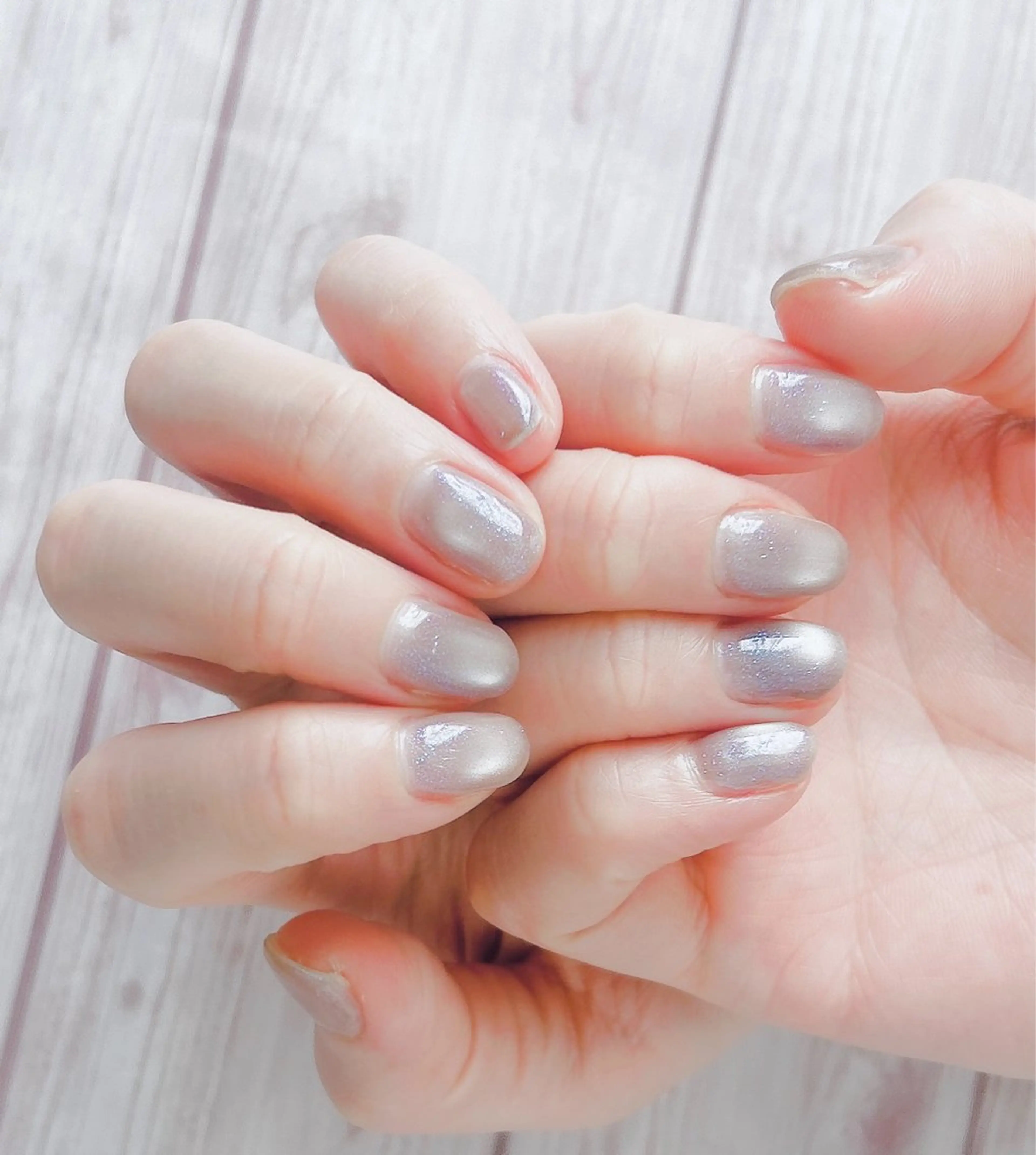 ネイル ブルー ラメ(グリッター) マグネットネイル ハンドネイル MYu Beauty Salon YURIのネイルデザイン