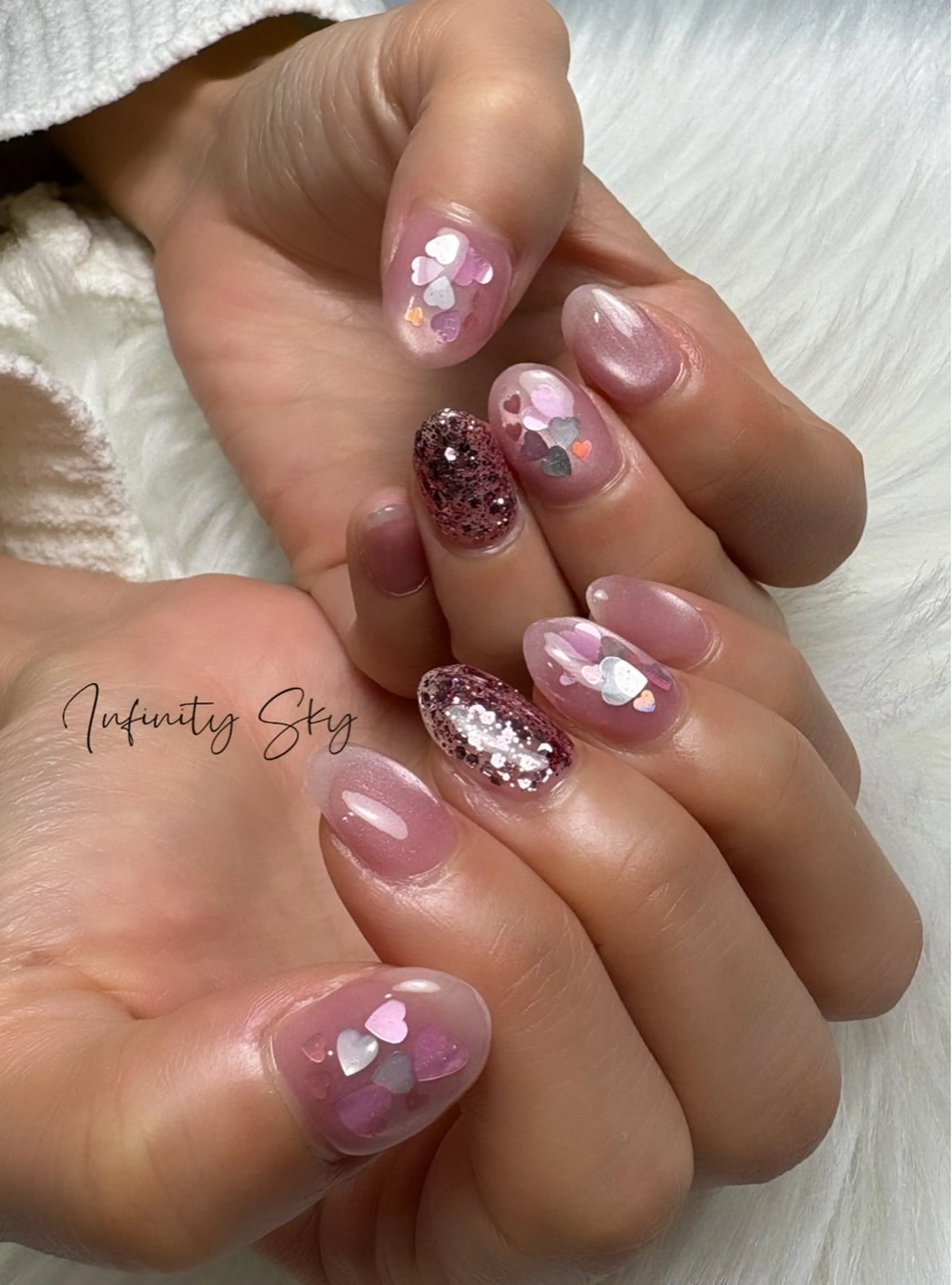 ネイル バレンタイン infinity skyのネイルデザイン