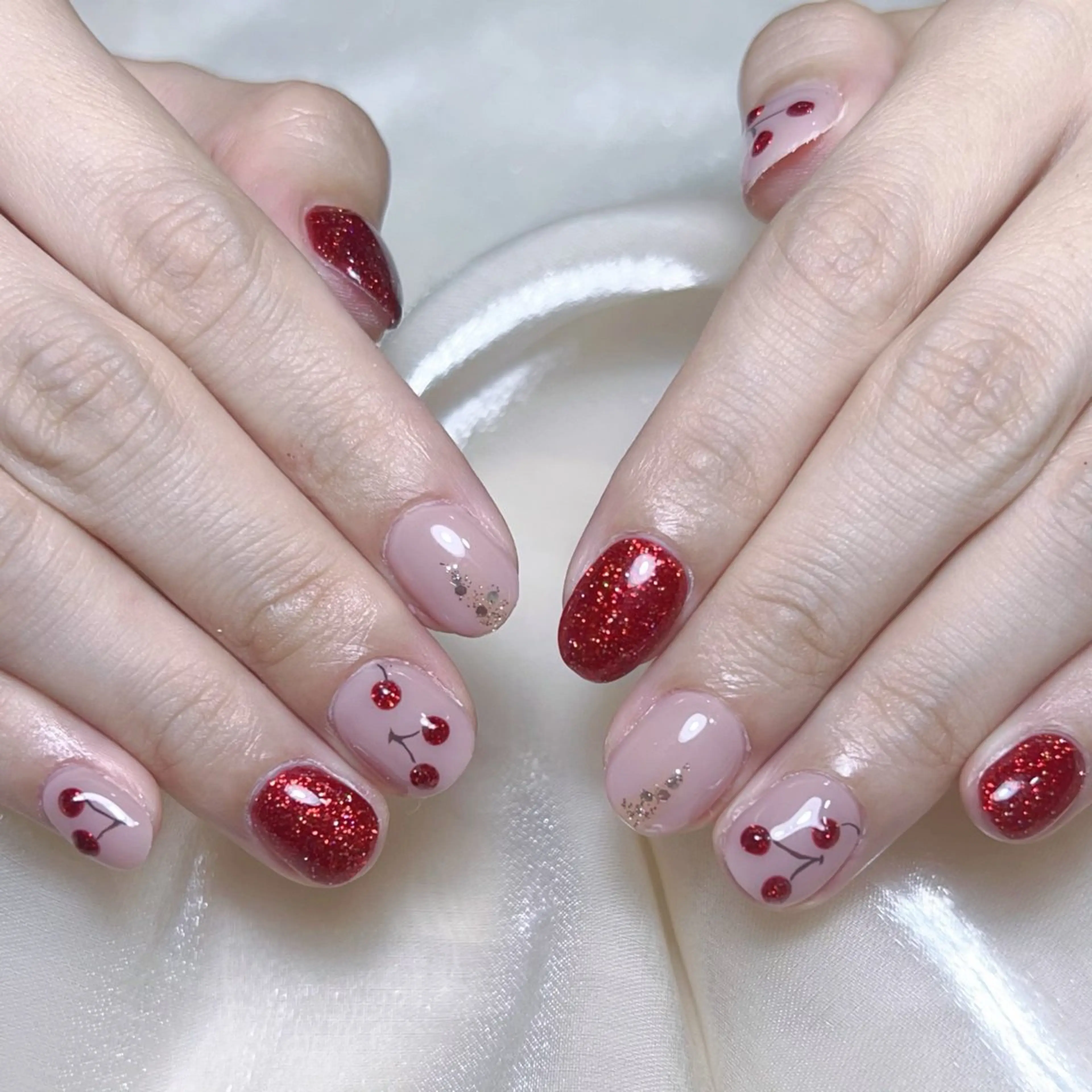 メンズ ネイル メンズ韓国風 アートネイル オーロラネイル ガーリー キラキラネイル ハンドネイル Nail salon 木にいるのネイルデザイン