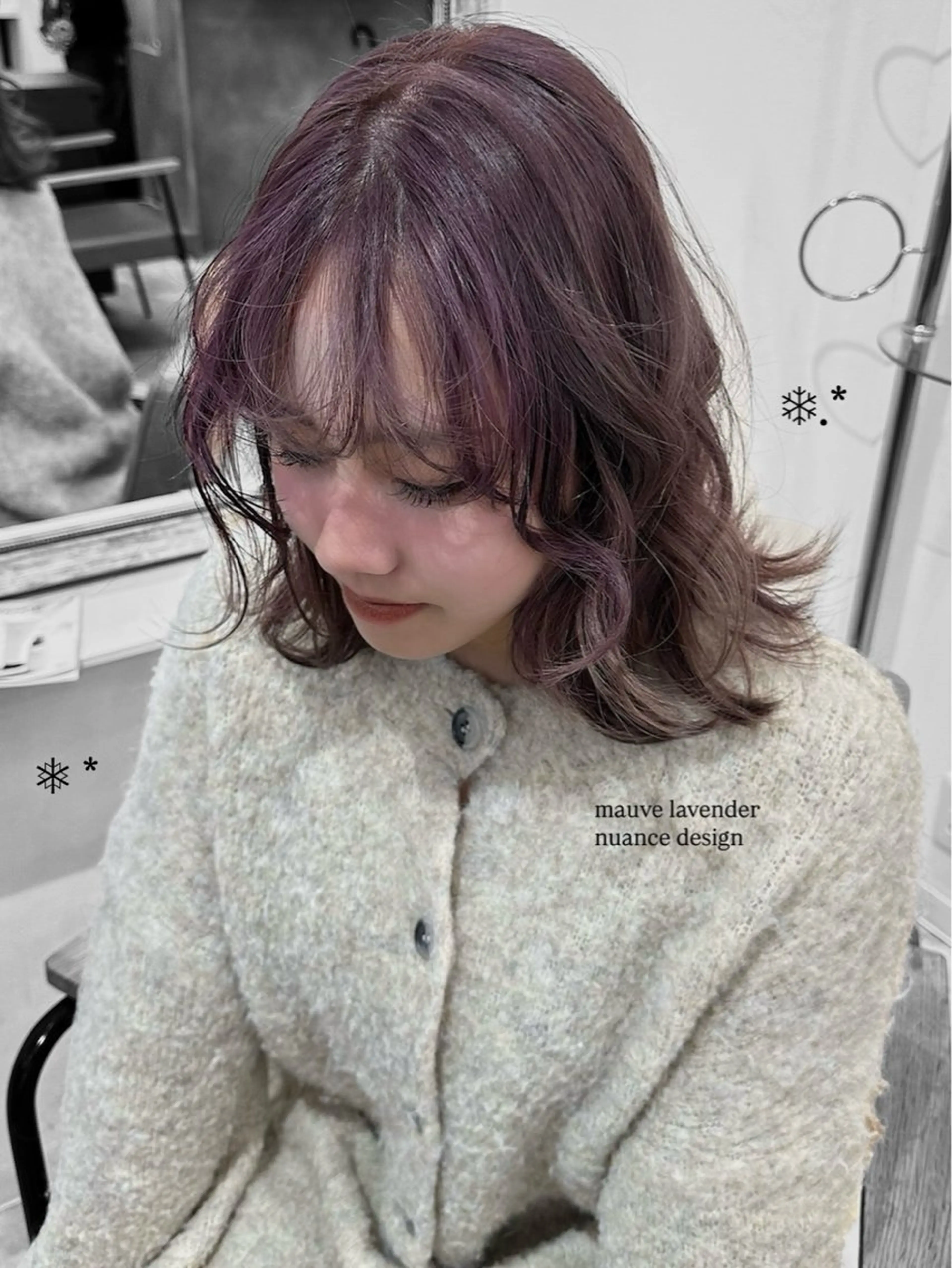 ミディアム カラー ヘアカラー トリートメント ura/デザイン/ ハイトーン/個性派のヘアスタイル