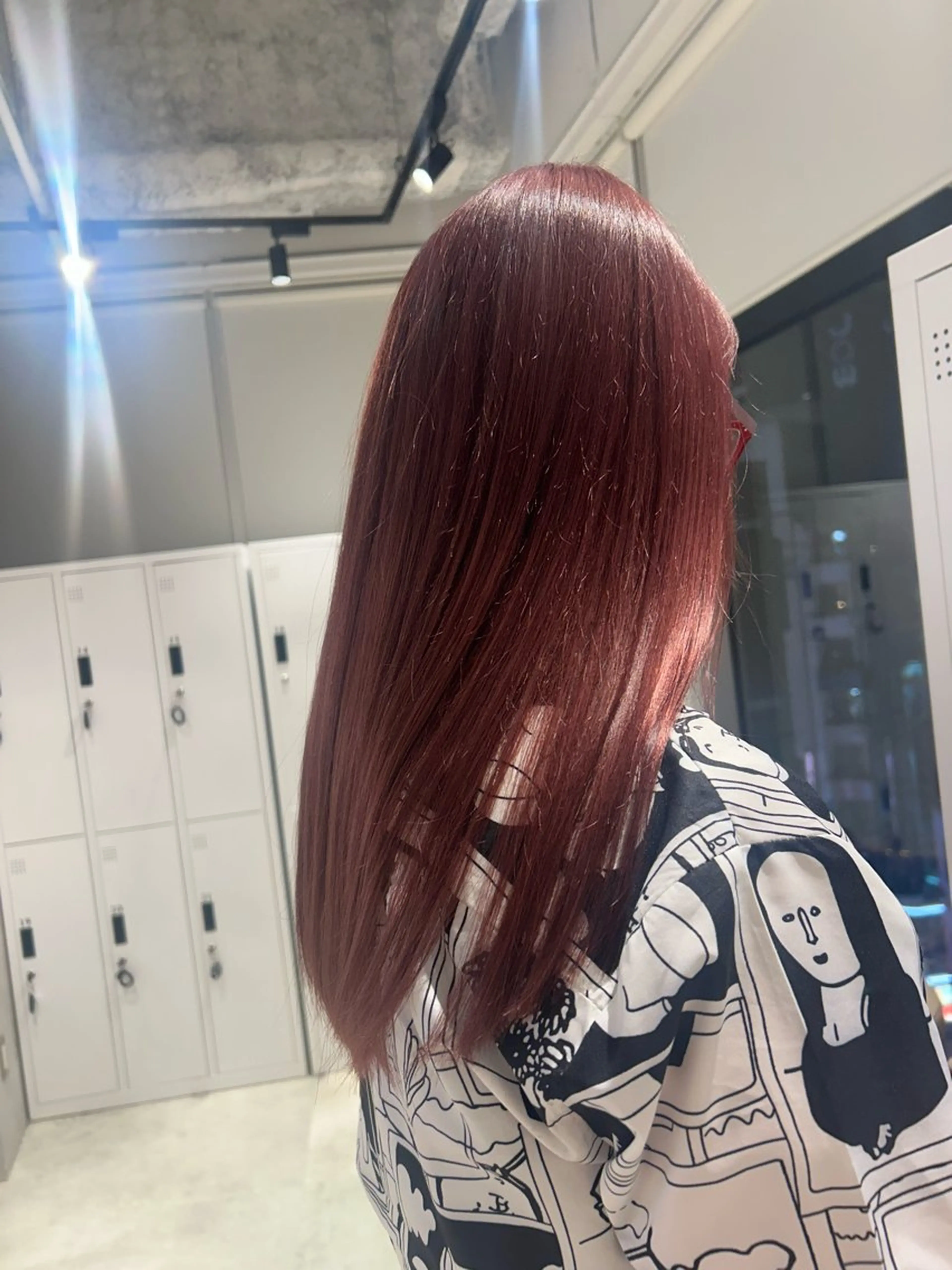 ロング カラー ベージュカラー ピンクカラー ピンクベージュ ヘアカラー トリートメント ピンク/ベージュ /似合わせ/田島百華のヘアスタイル