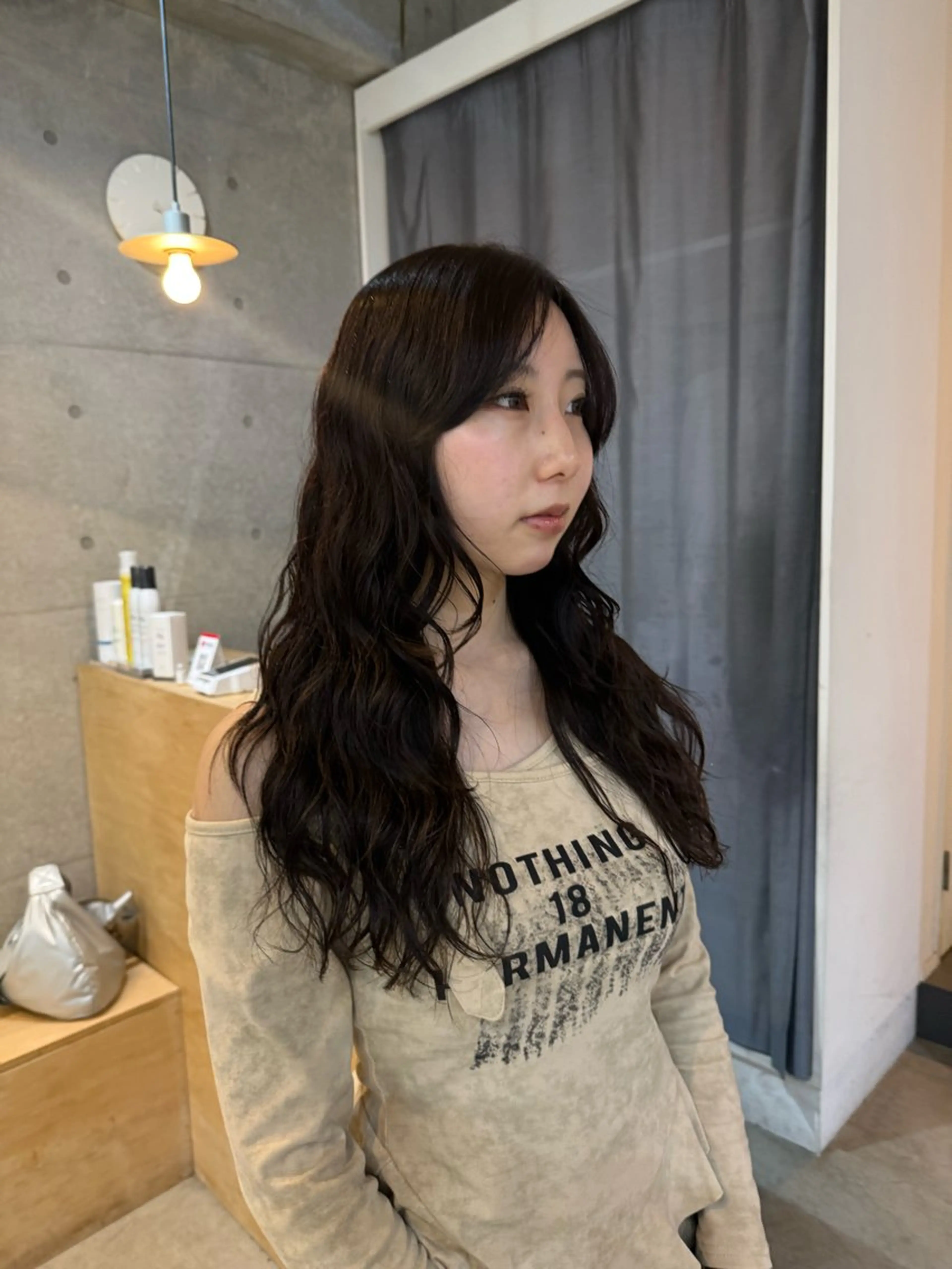 セミロング カット パーマ デジタルパーマ/ ウェーブパーマ/神野のヘアスタイル