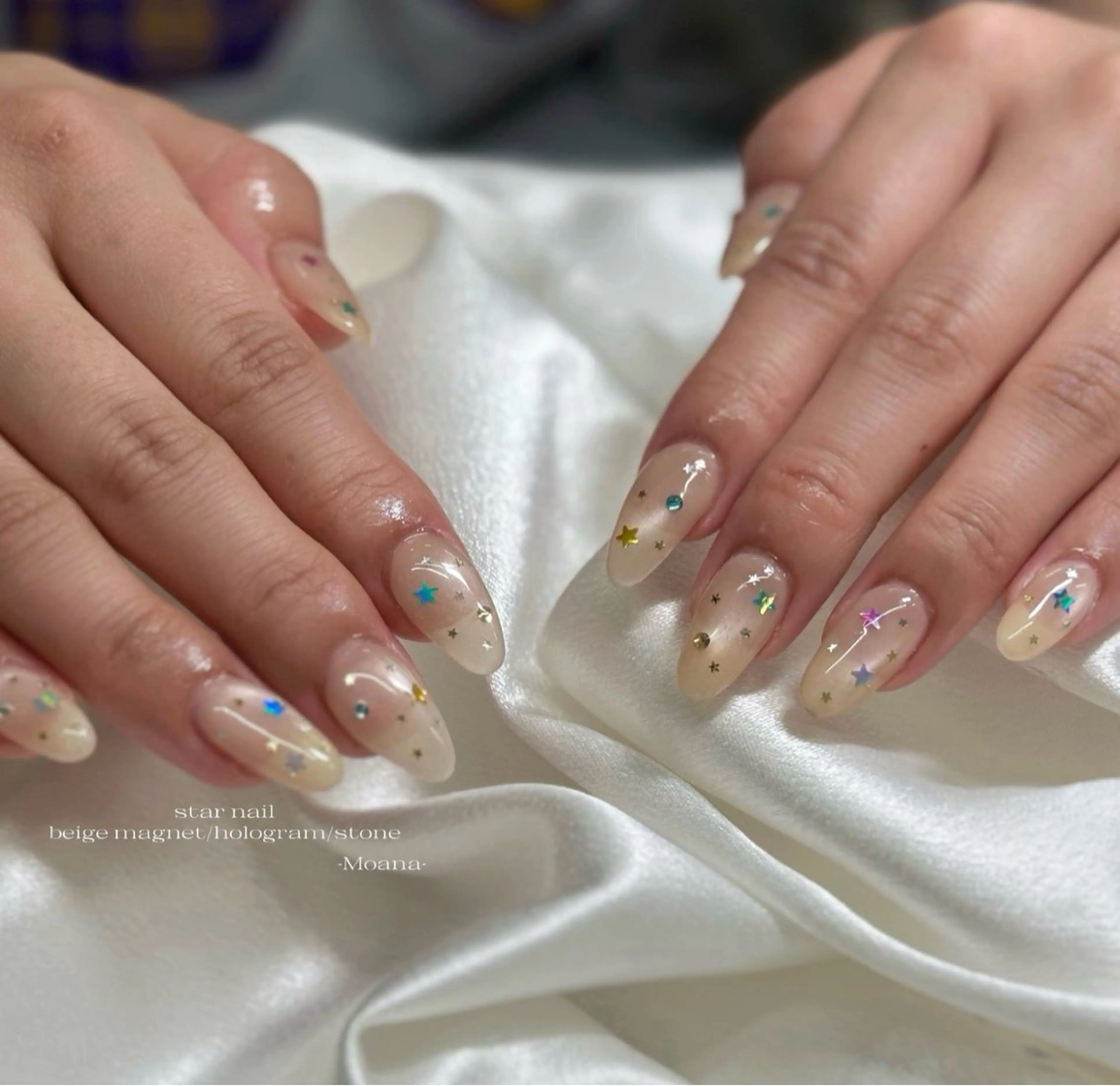 ネイル マグネットネイル ストーンネイル ハンドネイル Moana nail Hiyoriのネイルデザイン