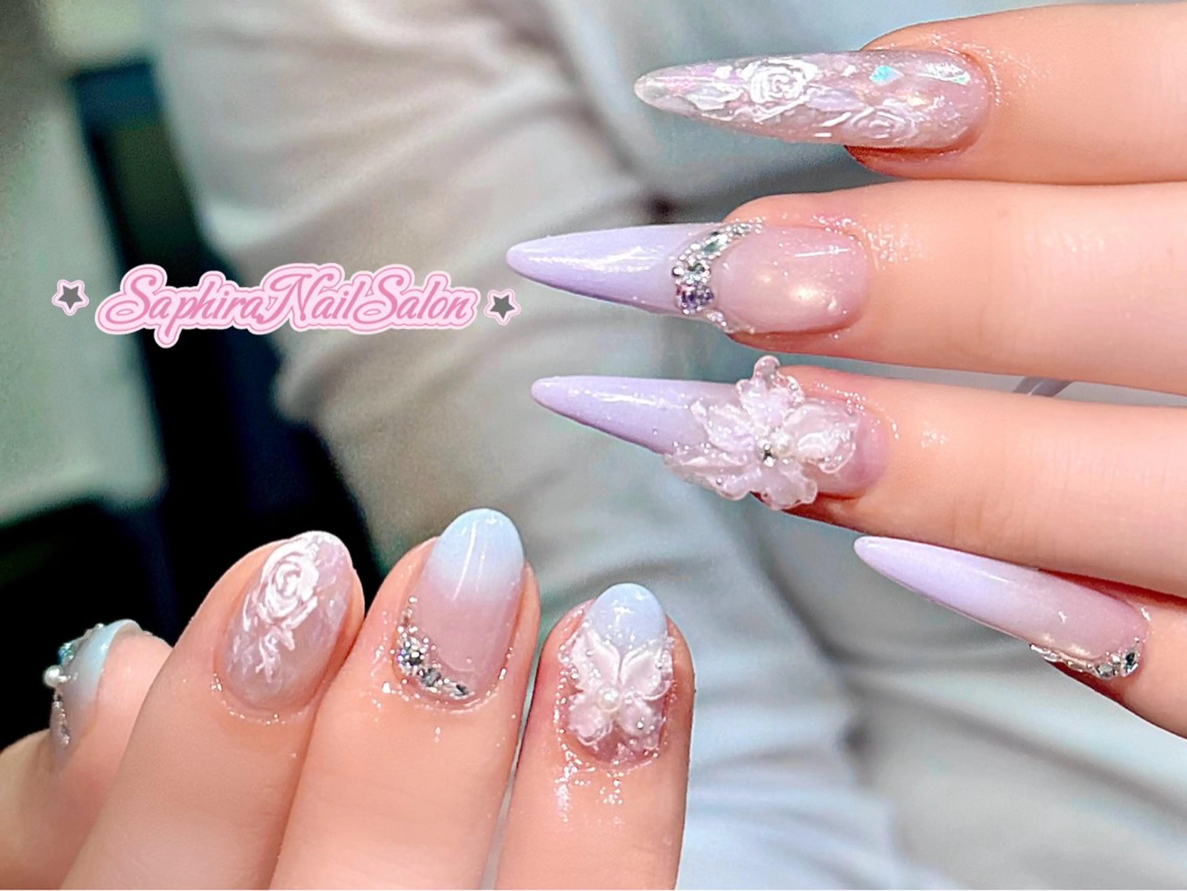 カラー ハンドネイル Saphiraネイル サロン錦糸町のネイルデザイン