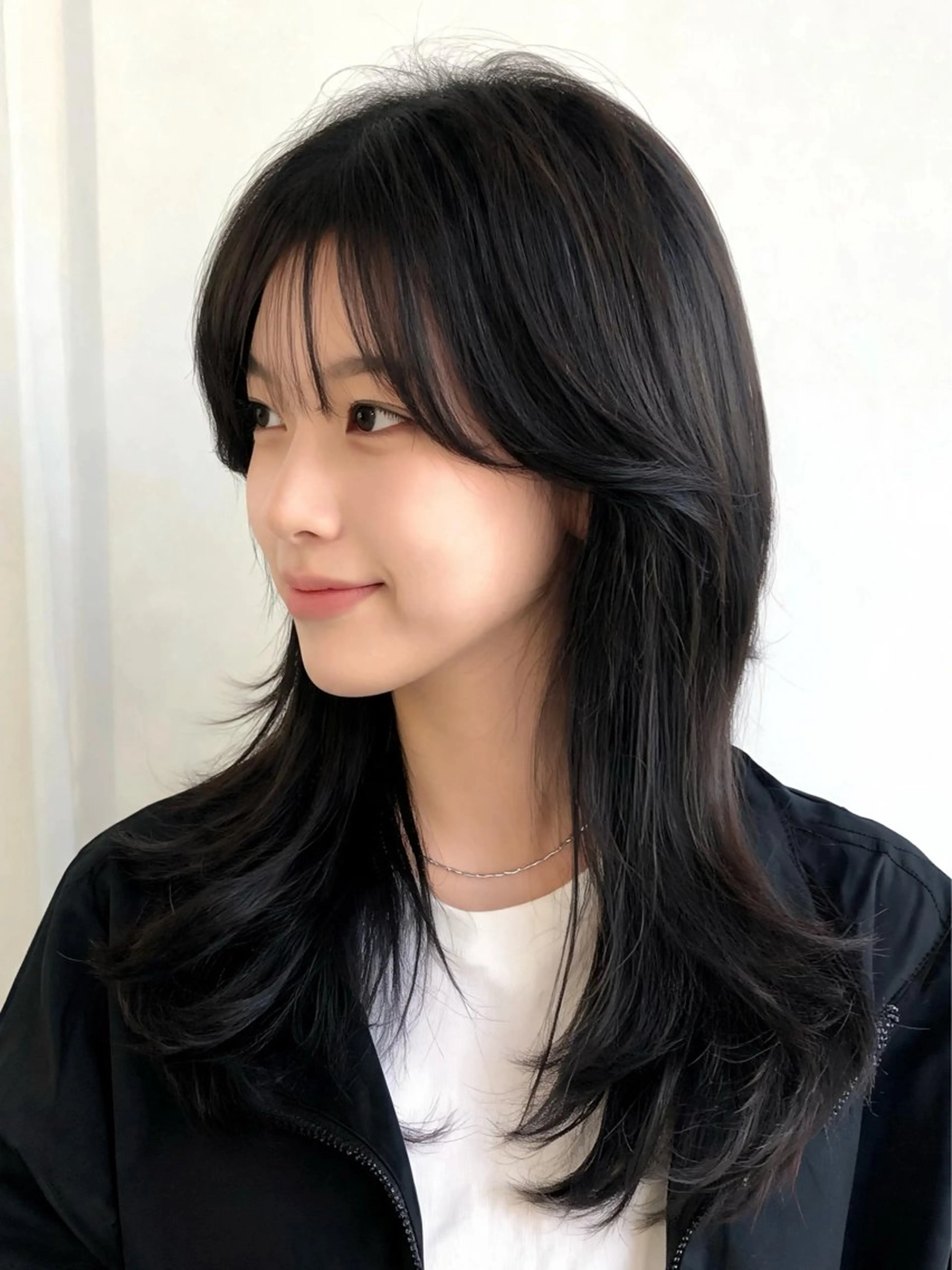 ミディアム ミディアムレイヤー くびれヘア 顔まわりレイヤー 韓国風ヘア レイヤーカット カット トリートメント 韓国レイヤーカット 🫧大阪梅田レイヤーのヘアスタイル