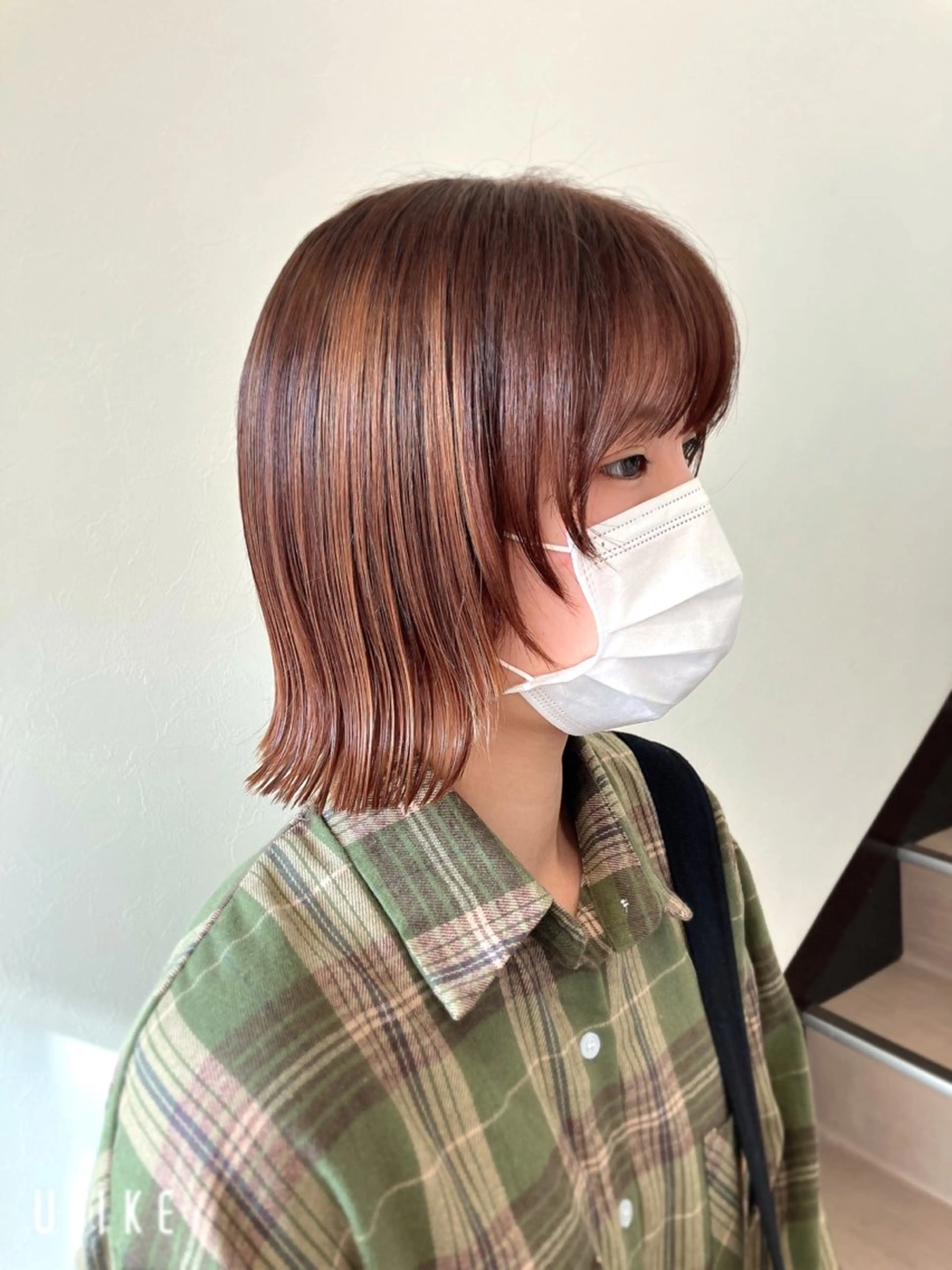 ミディアム 顔周りカット 小顔カット 阿部 雲母のヘアスタイル