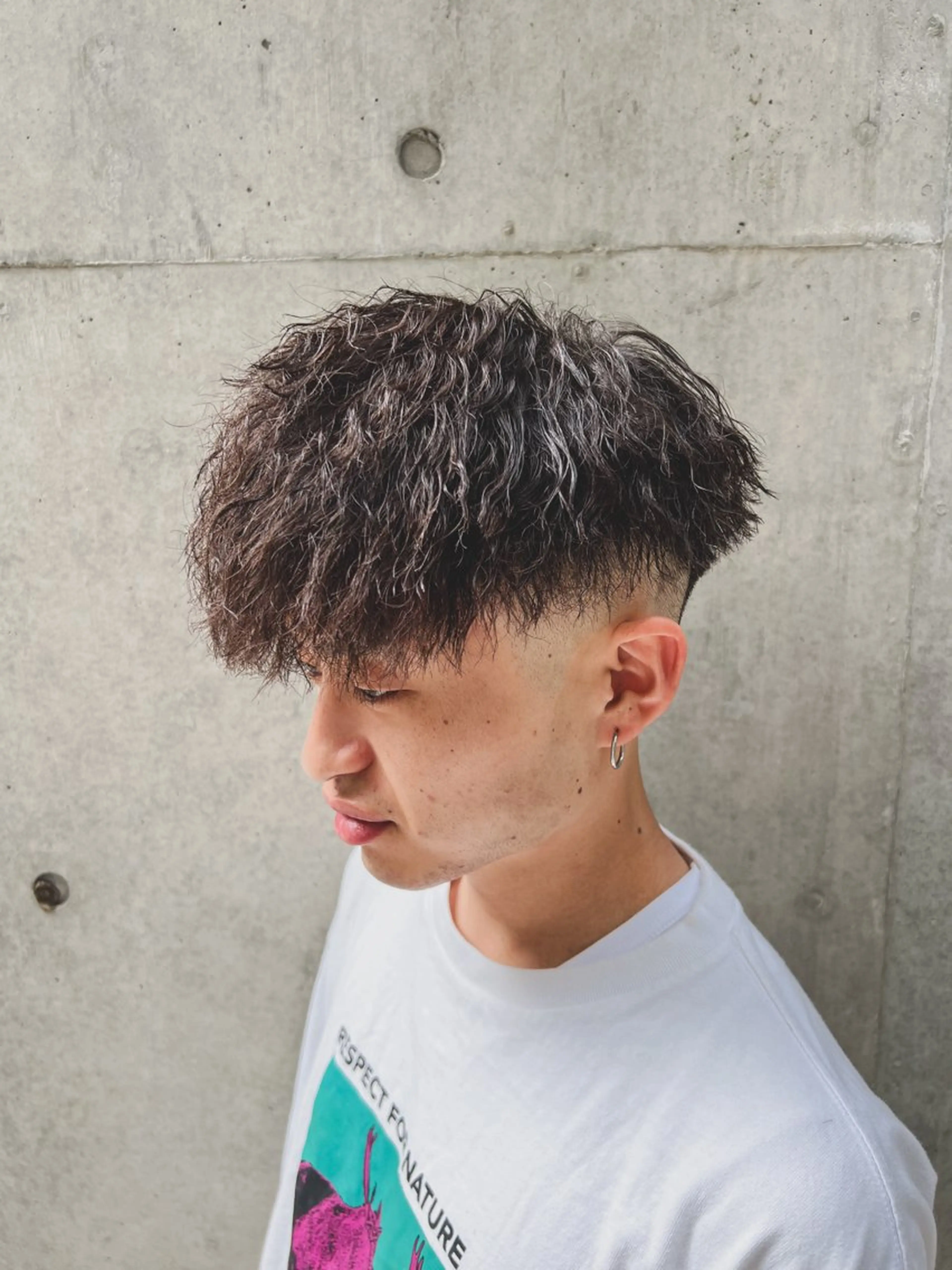 ショート パーマ メンズ 豊崎 佑輔のヘアスタイル