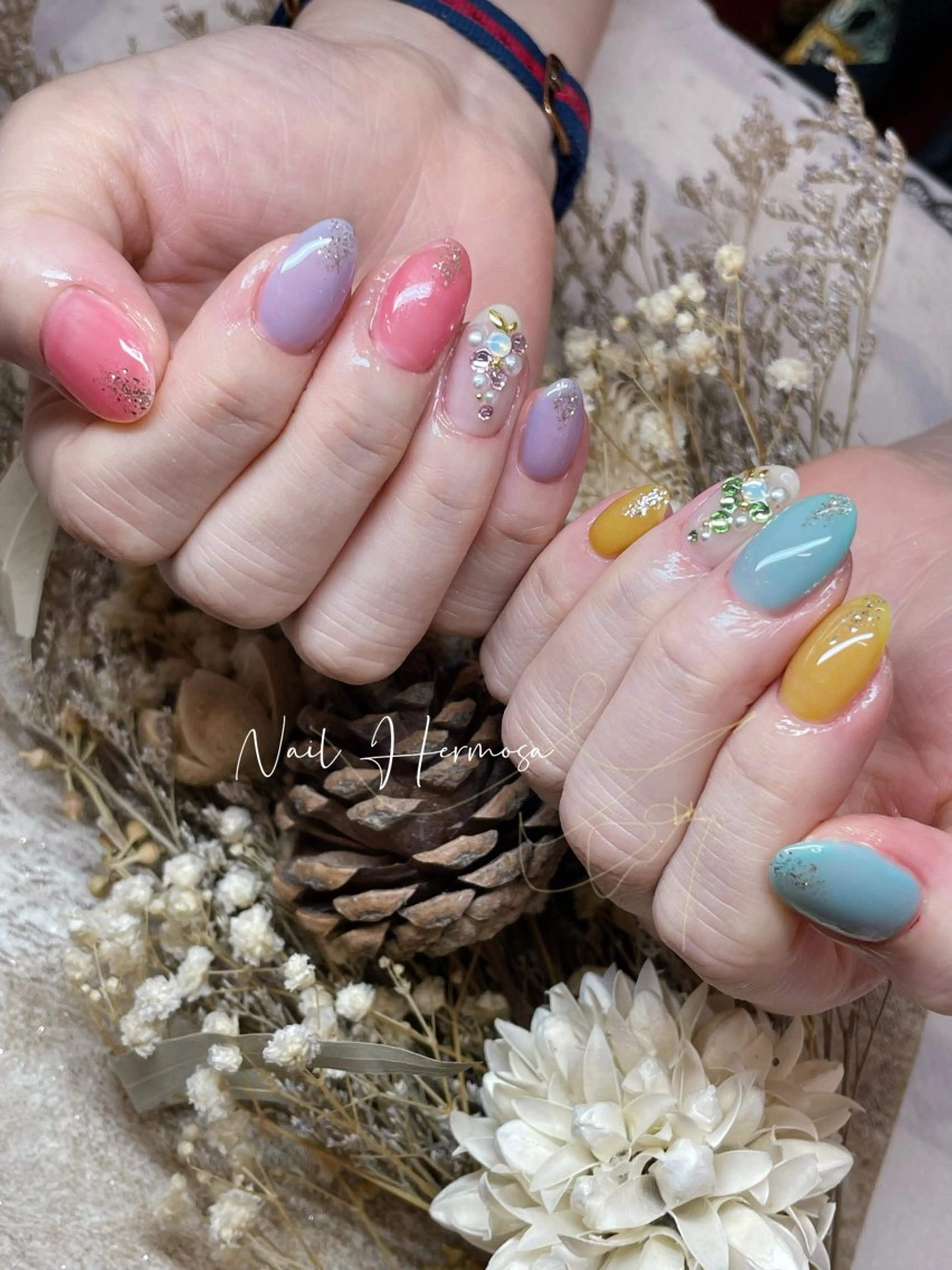 ネイル 長さ出し フラッシュネイル フットネイル ジェルネイル マグネットネイル ハンドネイル ネイル エルモサのネイルデザイン