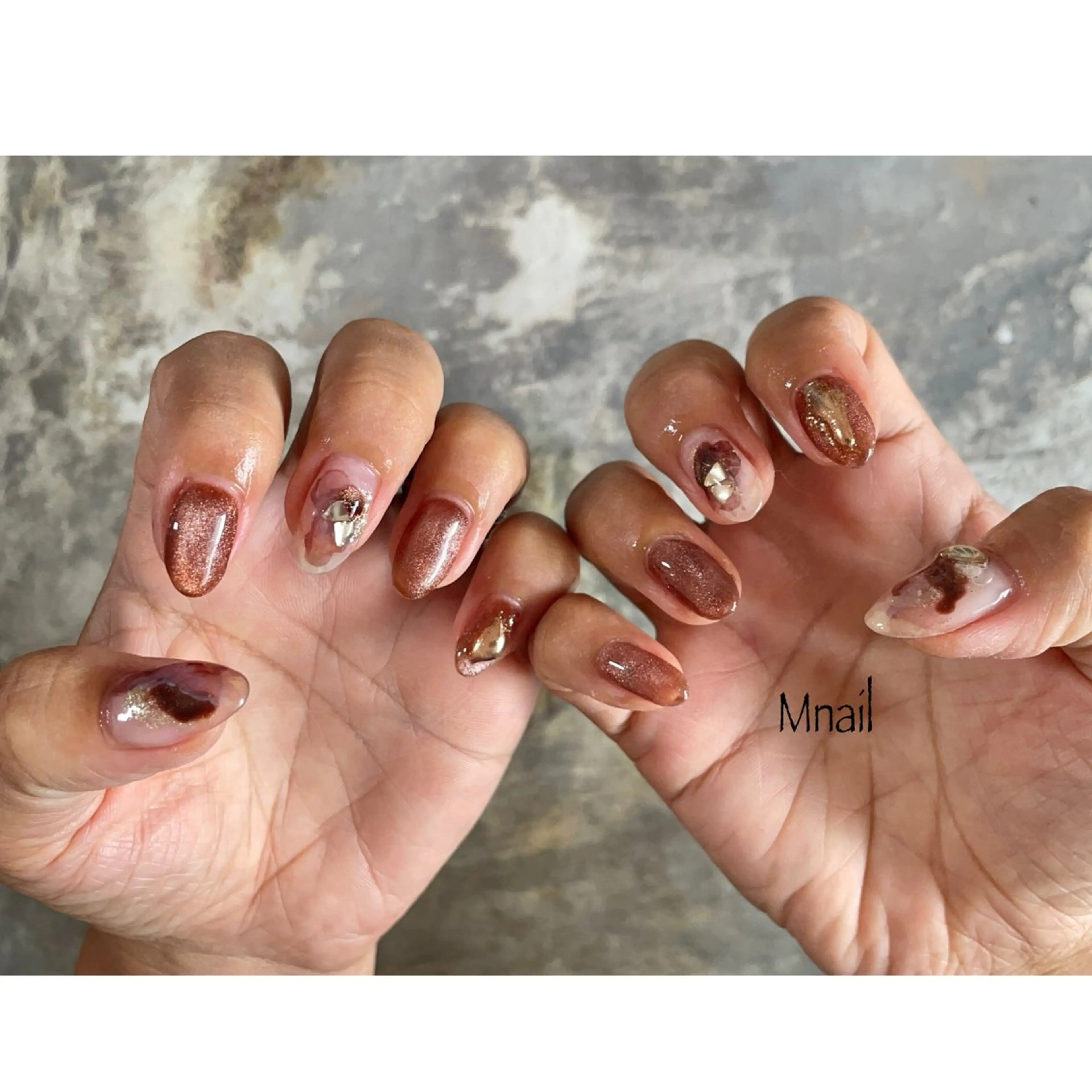 ネイル マグネットネイル ニュアンスネイル Mnail ちひろのネイルデザイン