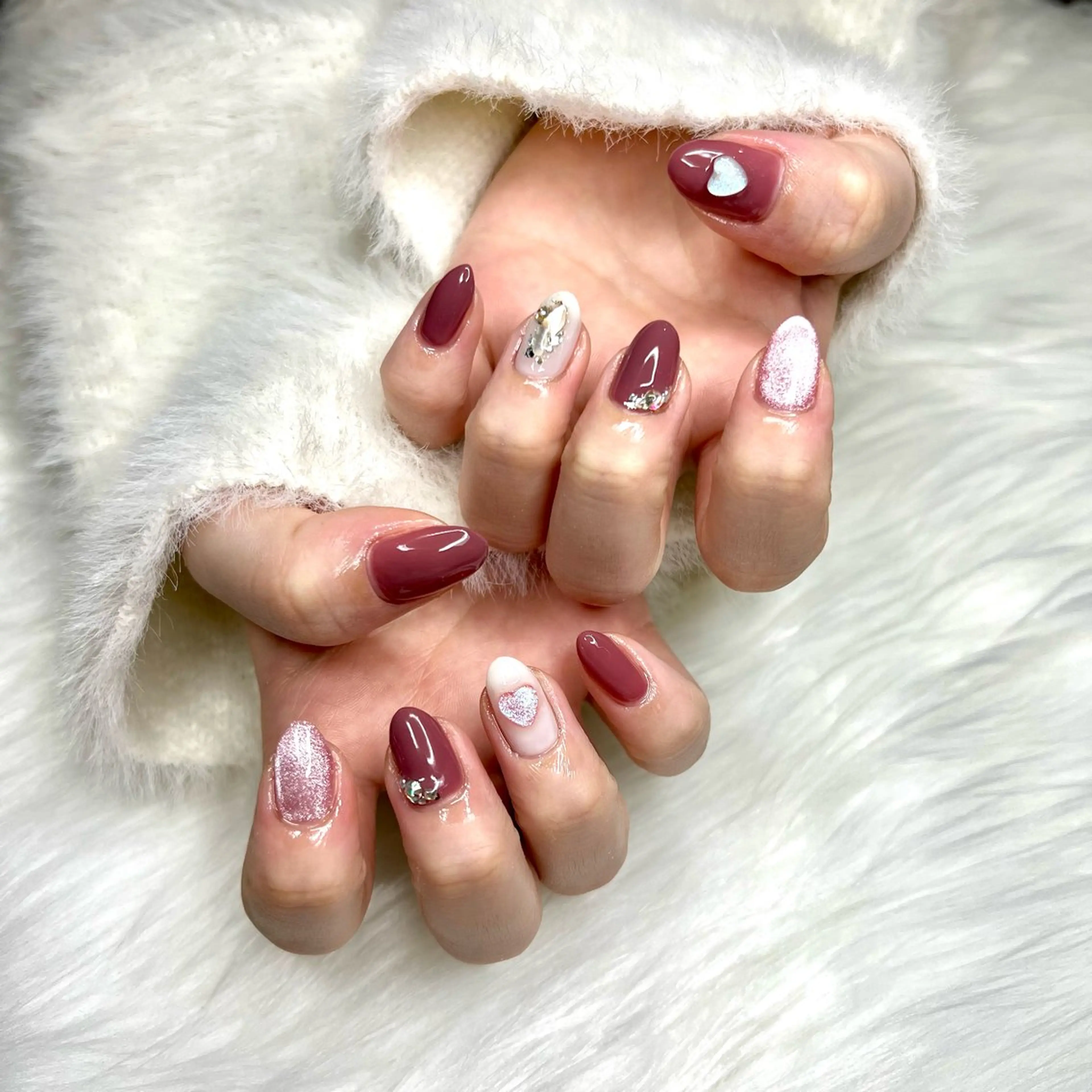 ✨ジェルオフ込み✨６本アート(パーツは両手２本まで)甘皮ケア込みの写真