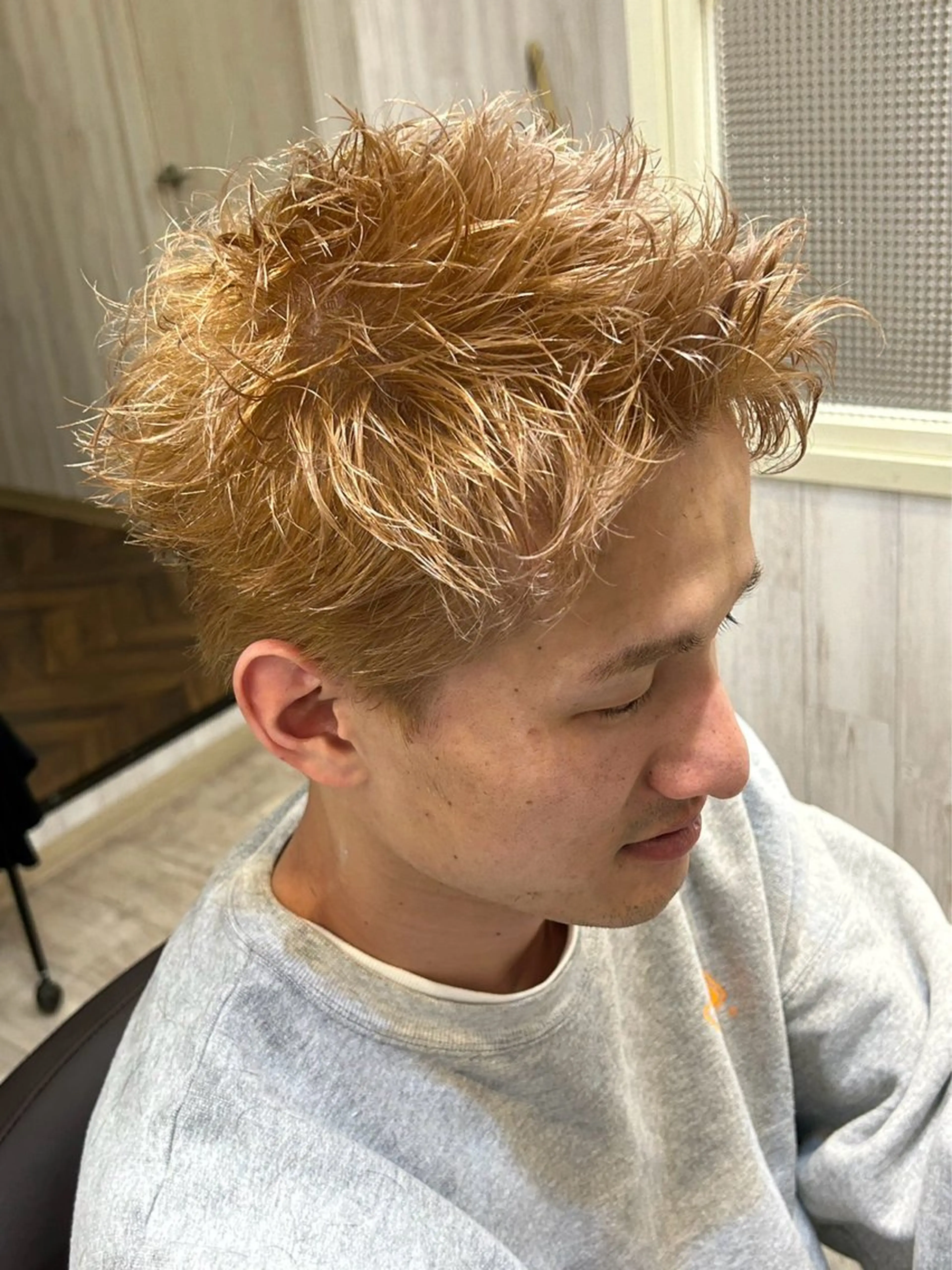 ショート カラー メンズ パーマ/メンズパーマ /ボブパーマ/HYOのヘアスタイル