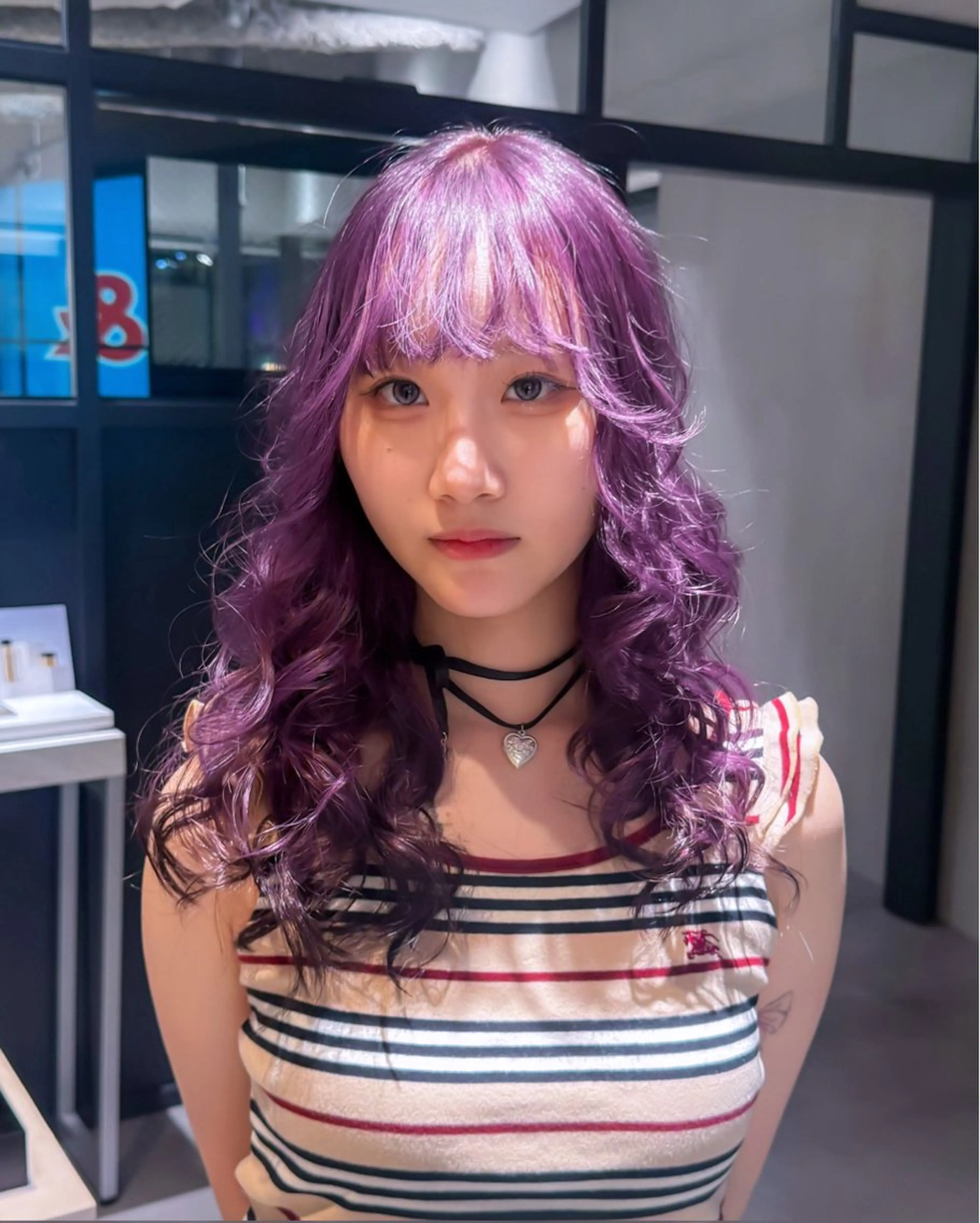 ロング カラー パープルカラー 小田 晃瑛のヘアスタイル