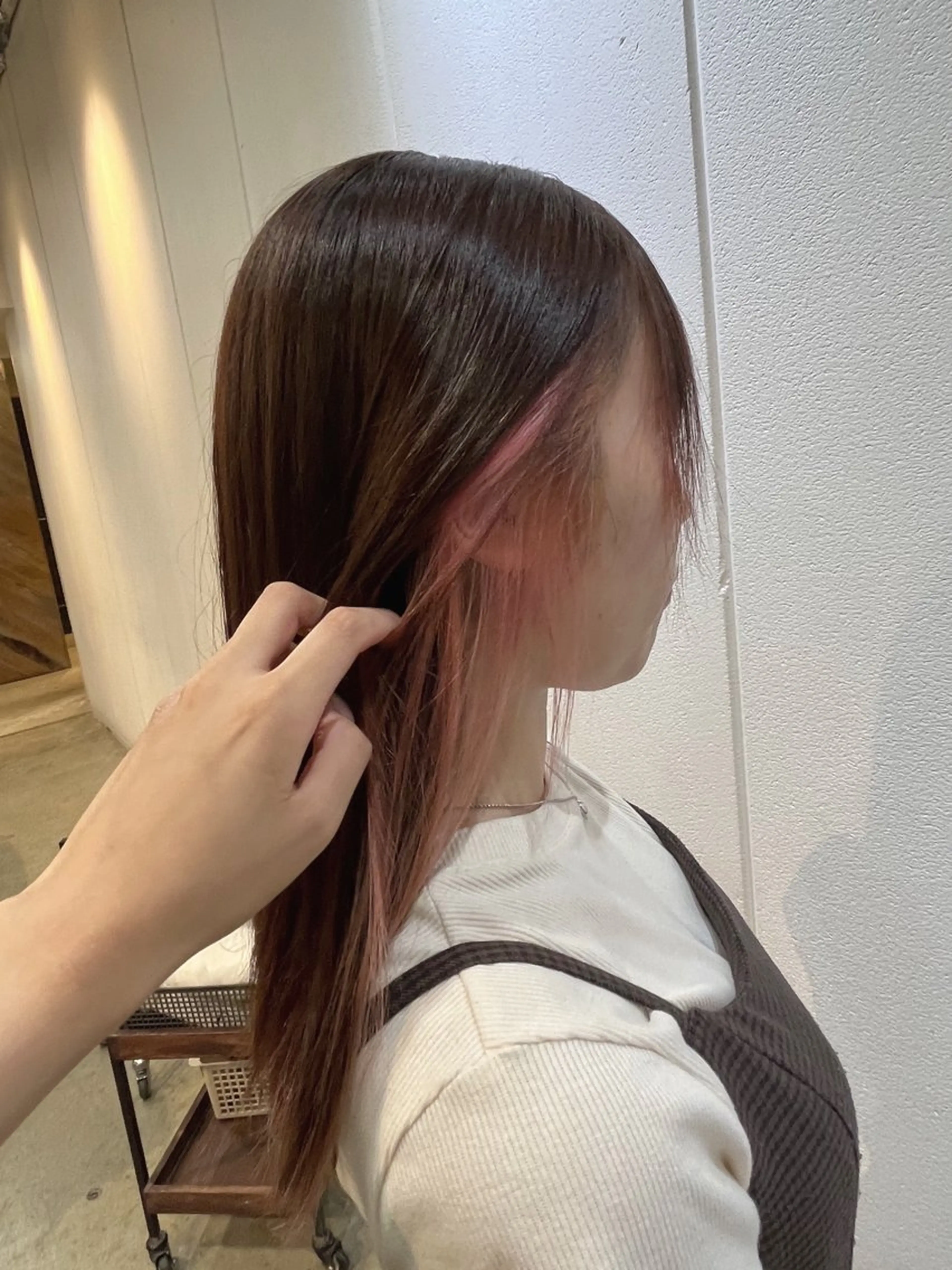 ロング カラー イヤリングカラー ヘアカラー トリートメント 中津/梅田/酸性 /髪質改善/愛芽のヘアスタイル