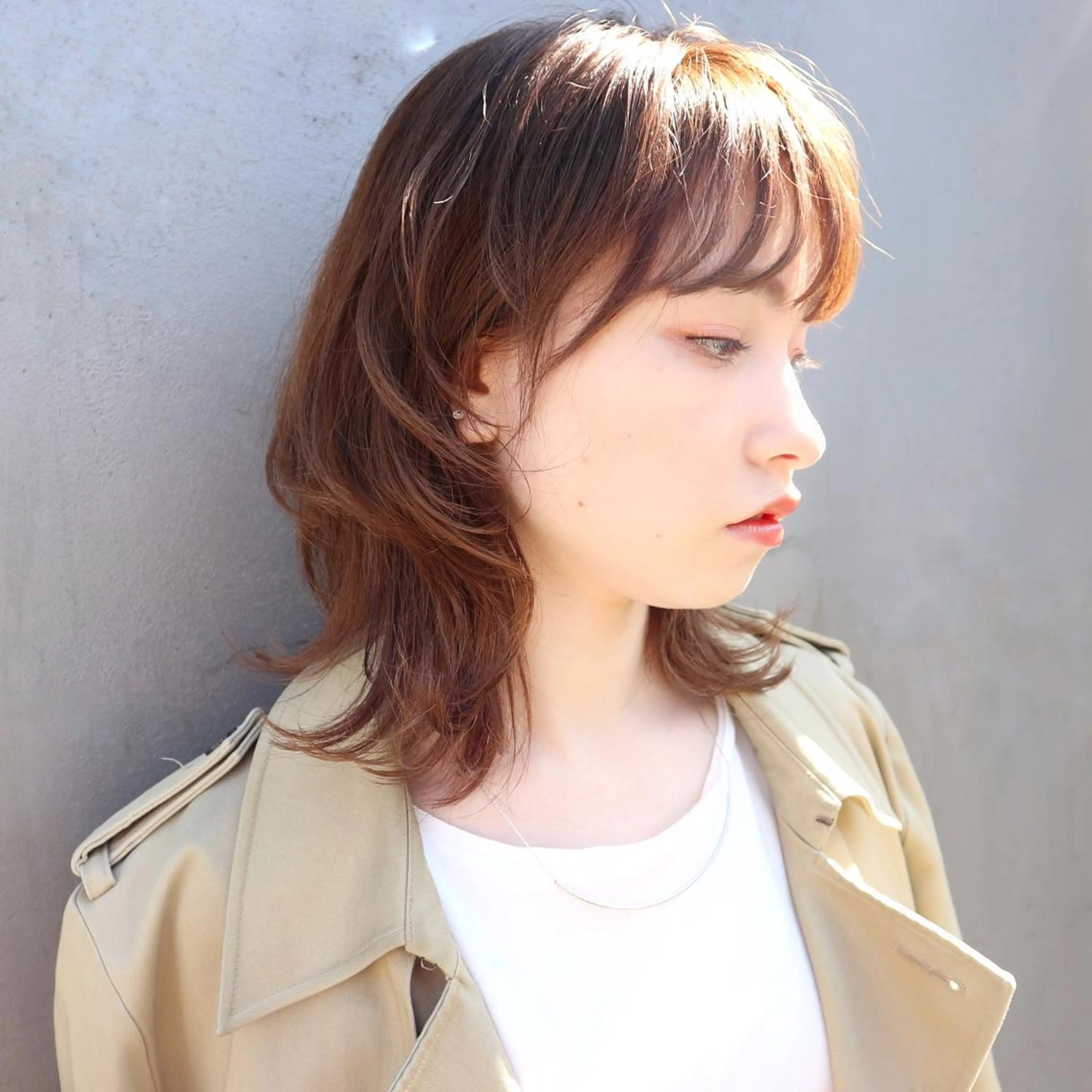 ミディアム カラー ウルフカット カット ヘアカラー 徳本 駿太のヘアスタイル