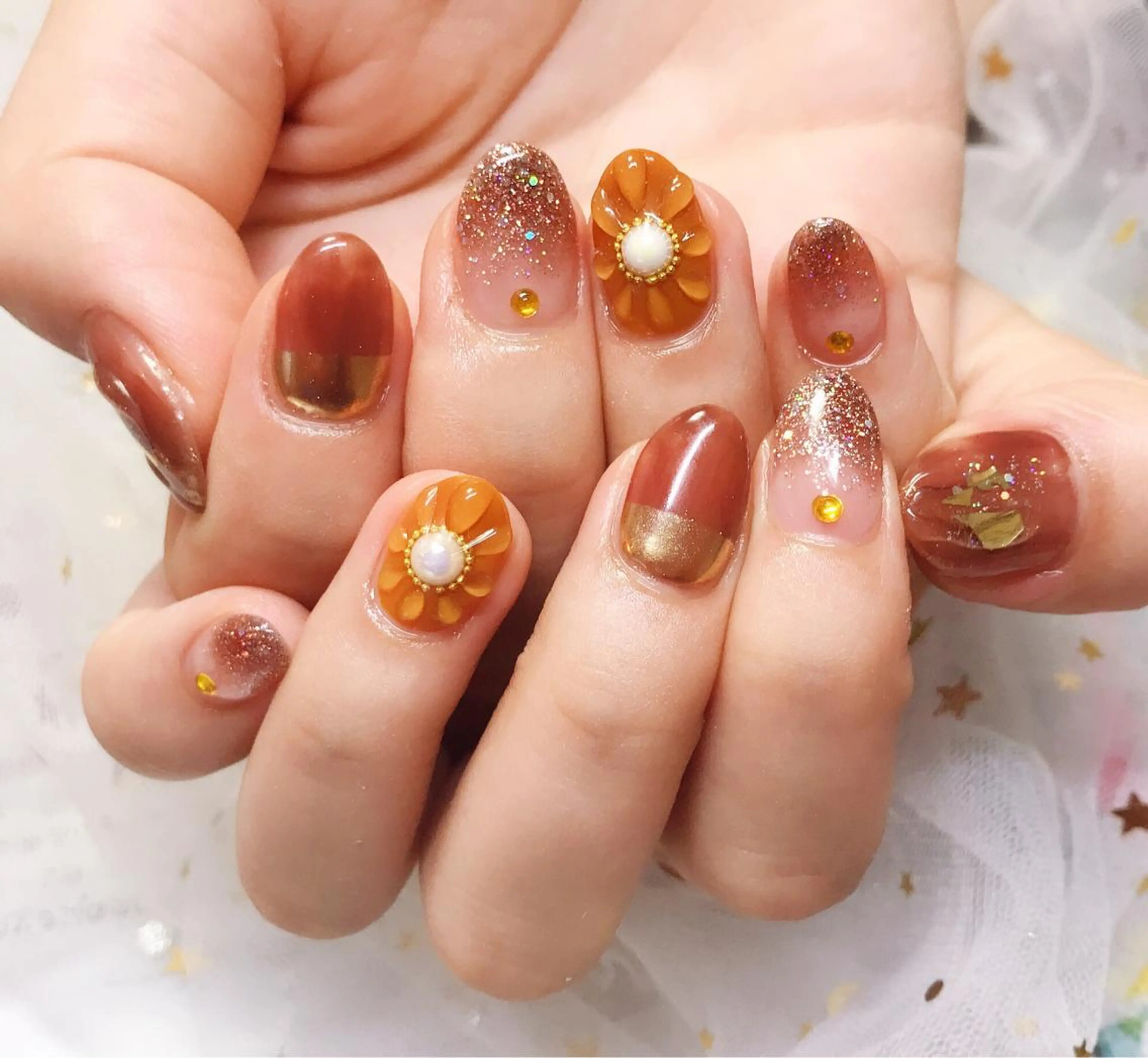 ショート カラー ネイル グラデーションカラー アートネイル フレンチネイル ジェルネイル グラデーション Q Free nailsのネイルデザイン