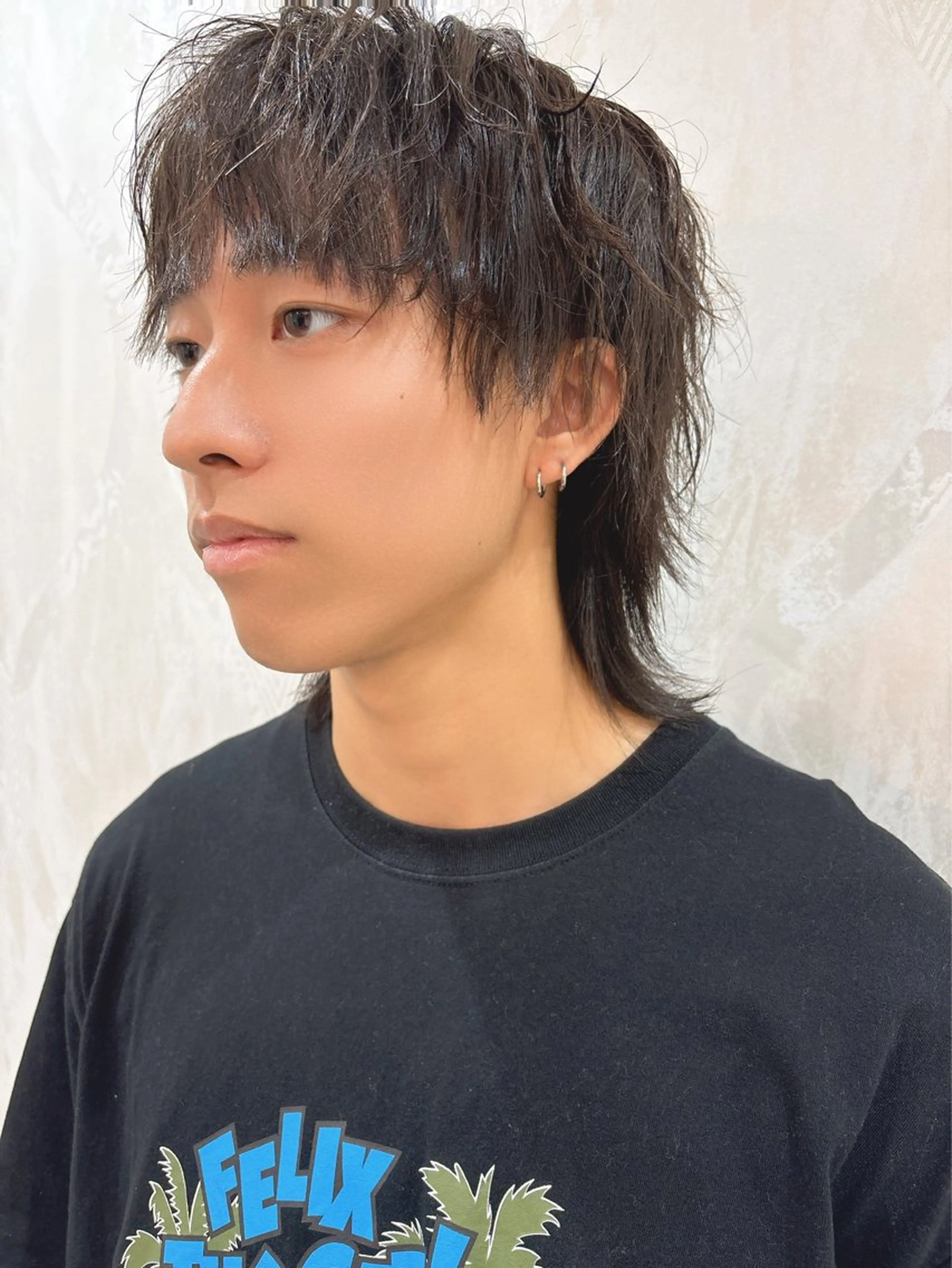 メンズ マッシュウルフ マッシュ メンズウルフカット ウルフカット 原田 健斗のヘアスタイル