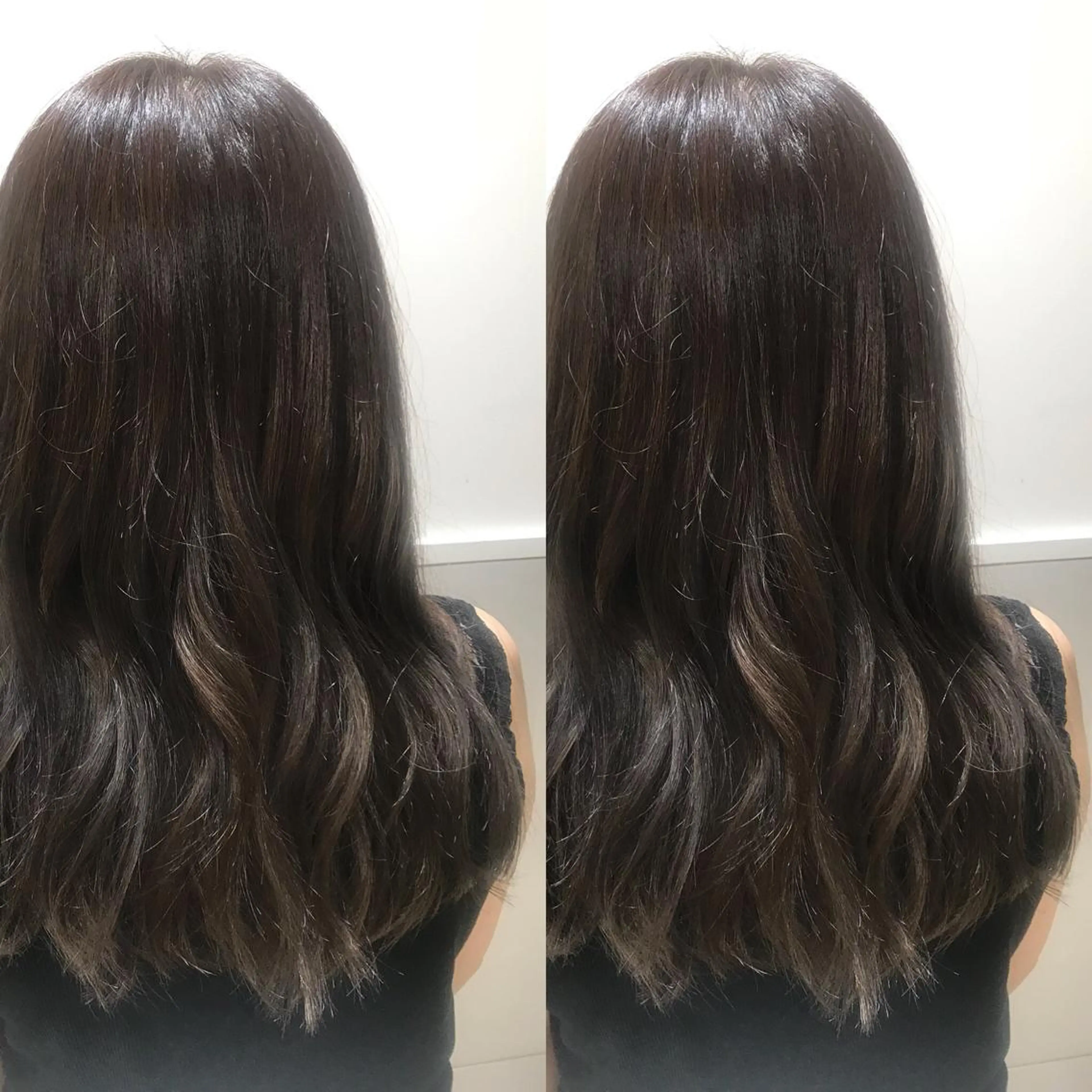 セミロング カラー 小栗 麻衣のヘアスタイル