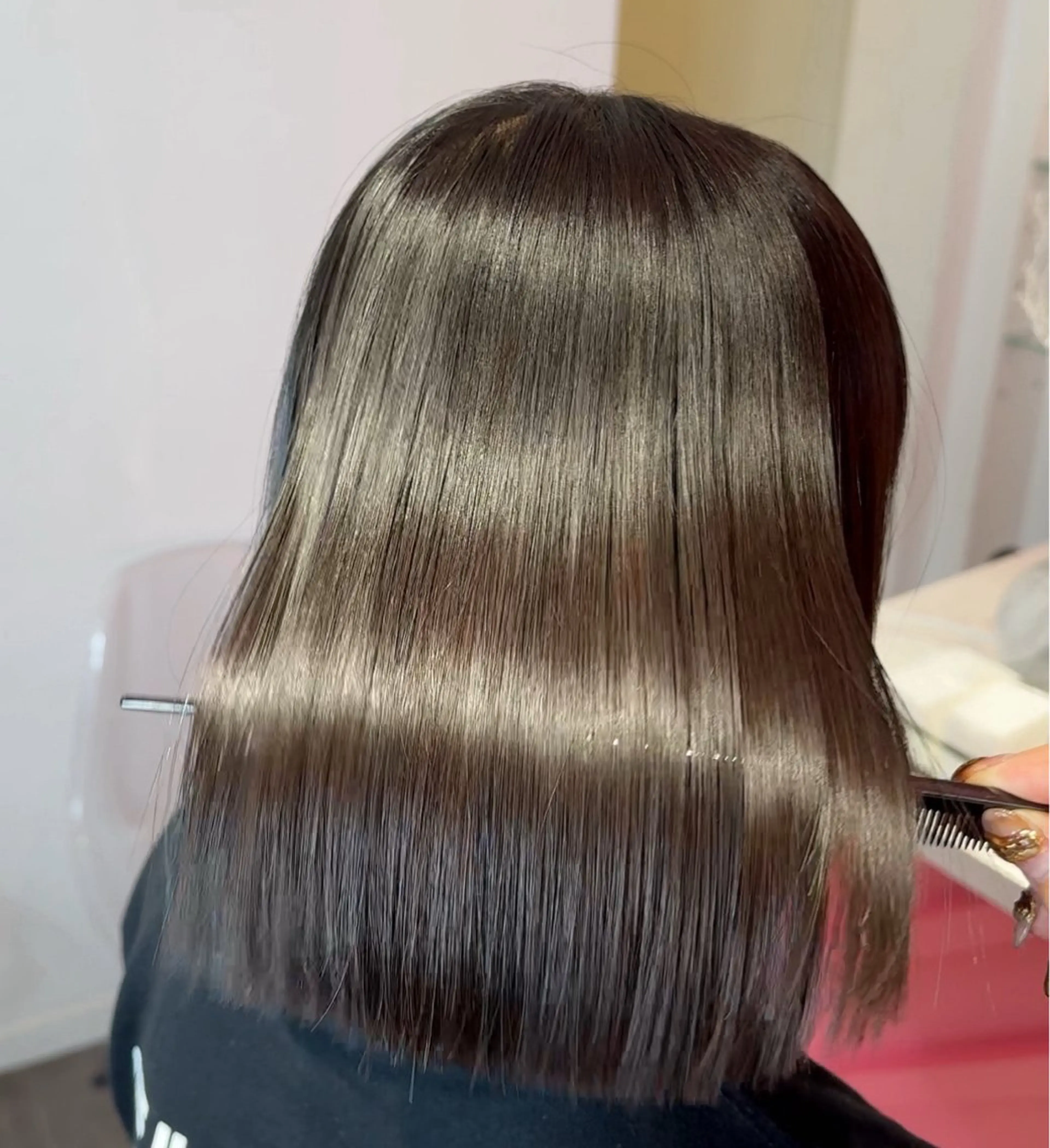 ショート カット ヘアカラー トリートメント 莉乃/縮毛矯正/髪質 改善/艶カラーのヘアスタイル