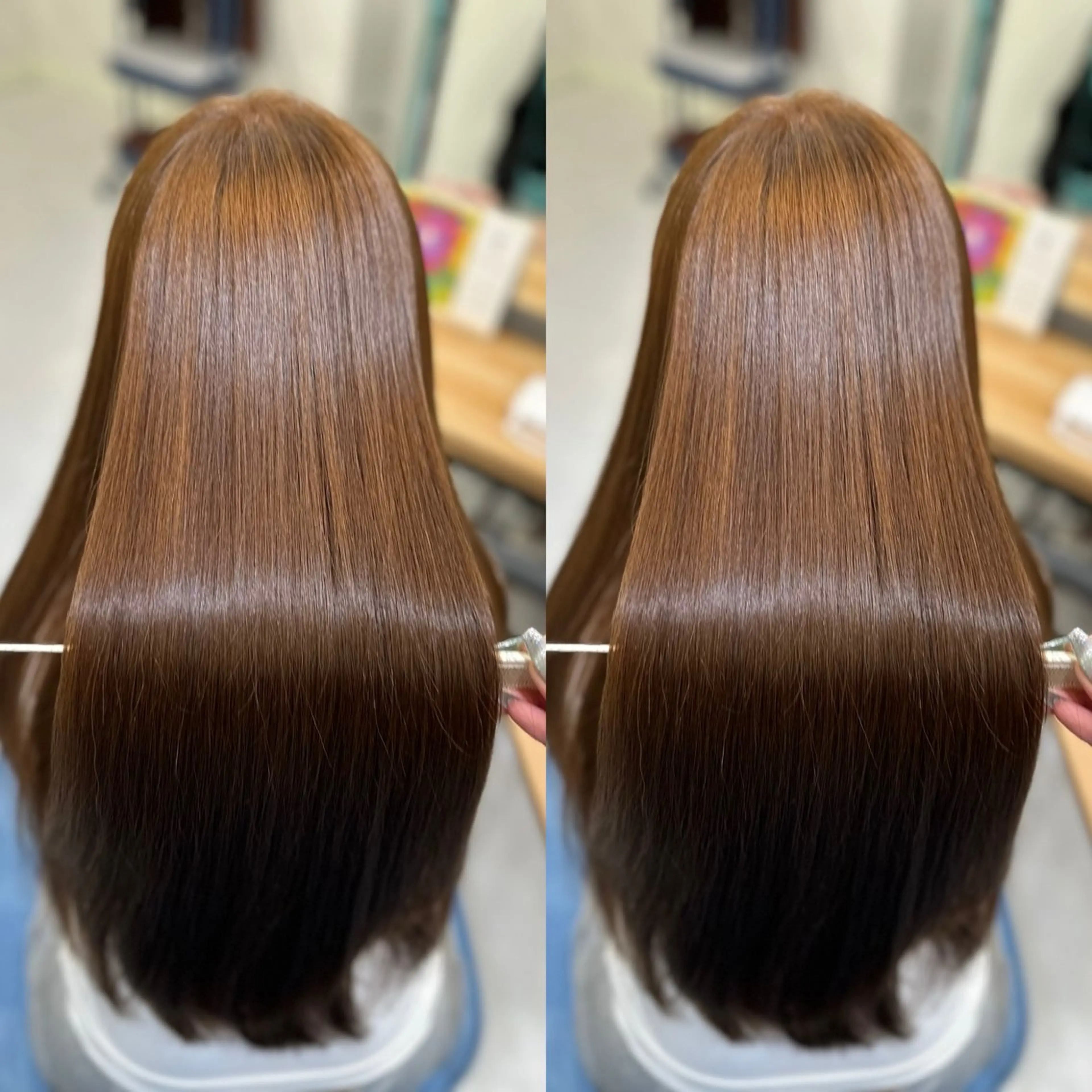 ロング カラー 縮毛矯正×ボブ💎 髪質改善/木下のヘアスタイル