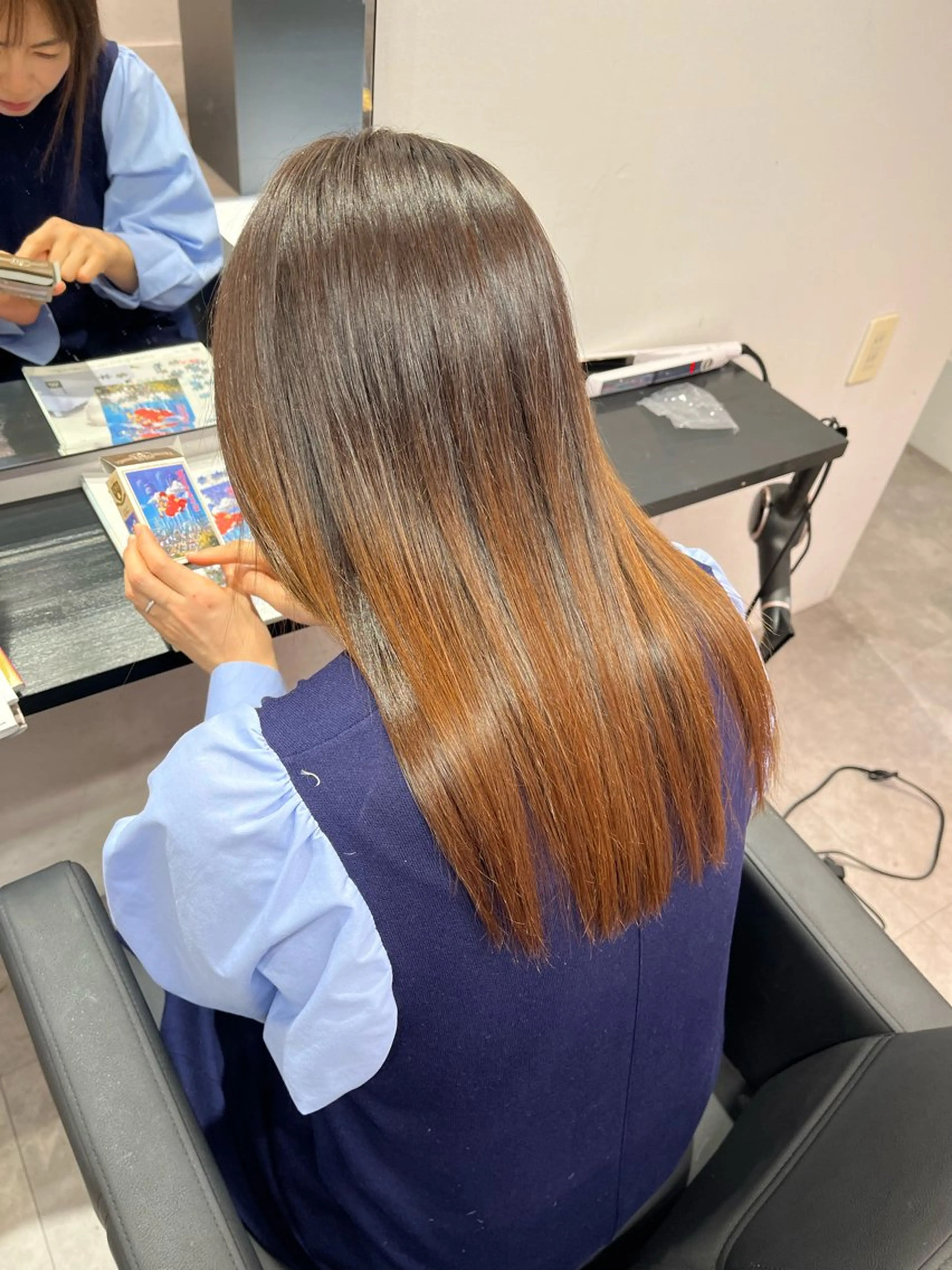 セミロング パーマ 髪質改善 縮毛矯正 カット 縮毛矯正 トリートメント ヘッドスパ 庄内＊三国baron ANJUのヘアスタイル
