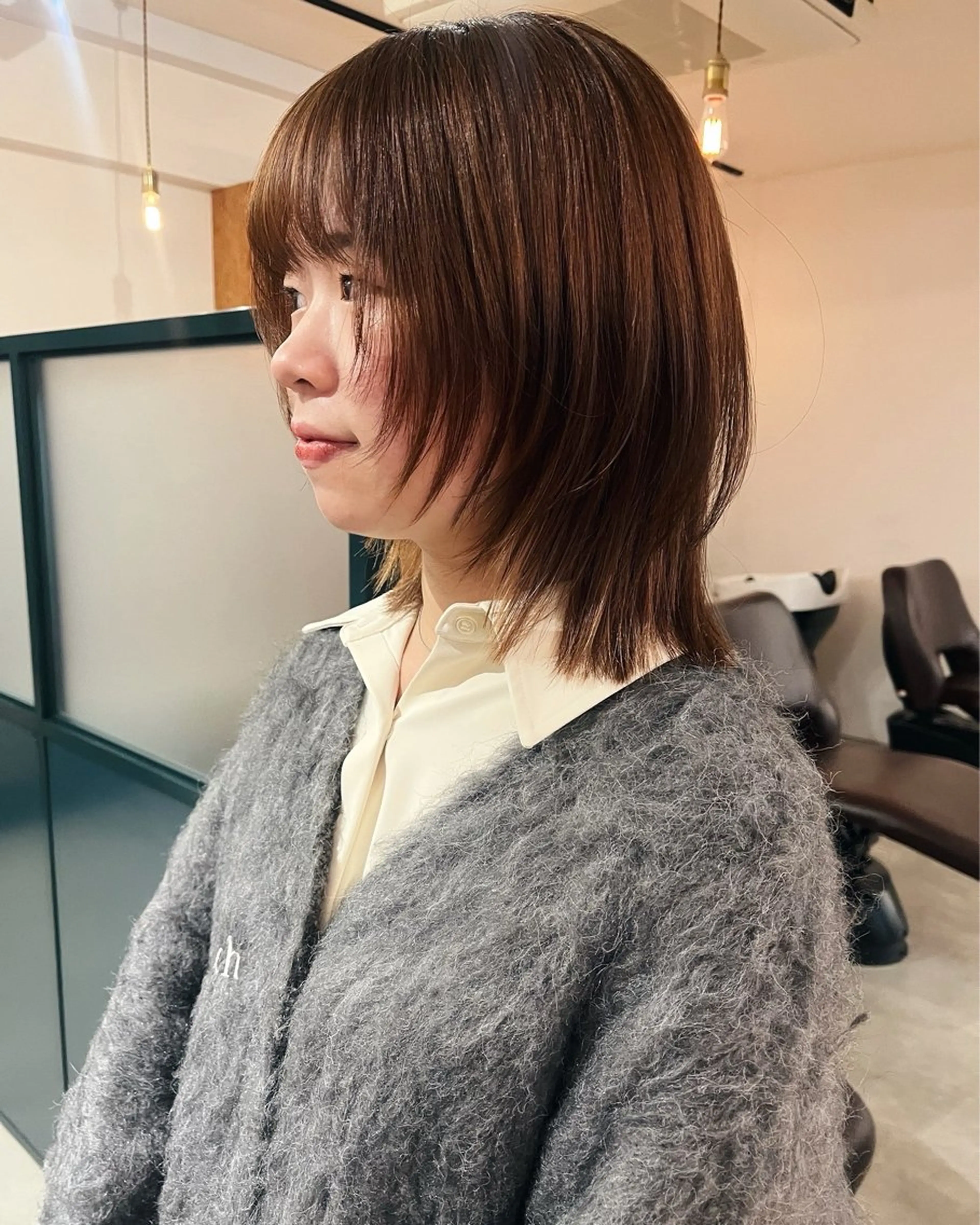 ミディアム 暖色/パーマ 🌼クニトウメイのヘアスタイル