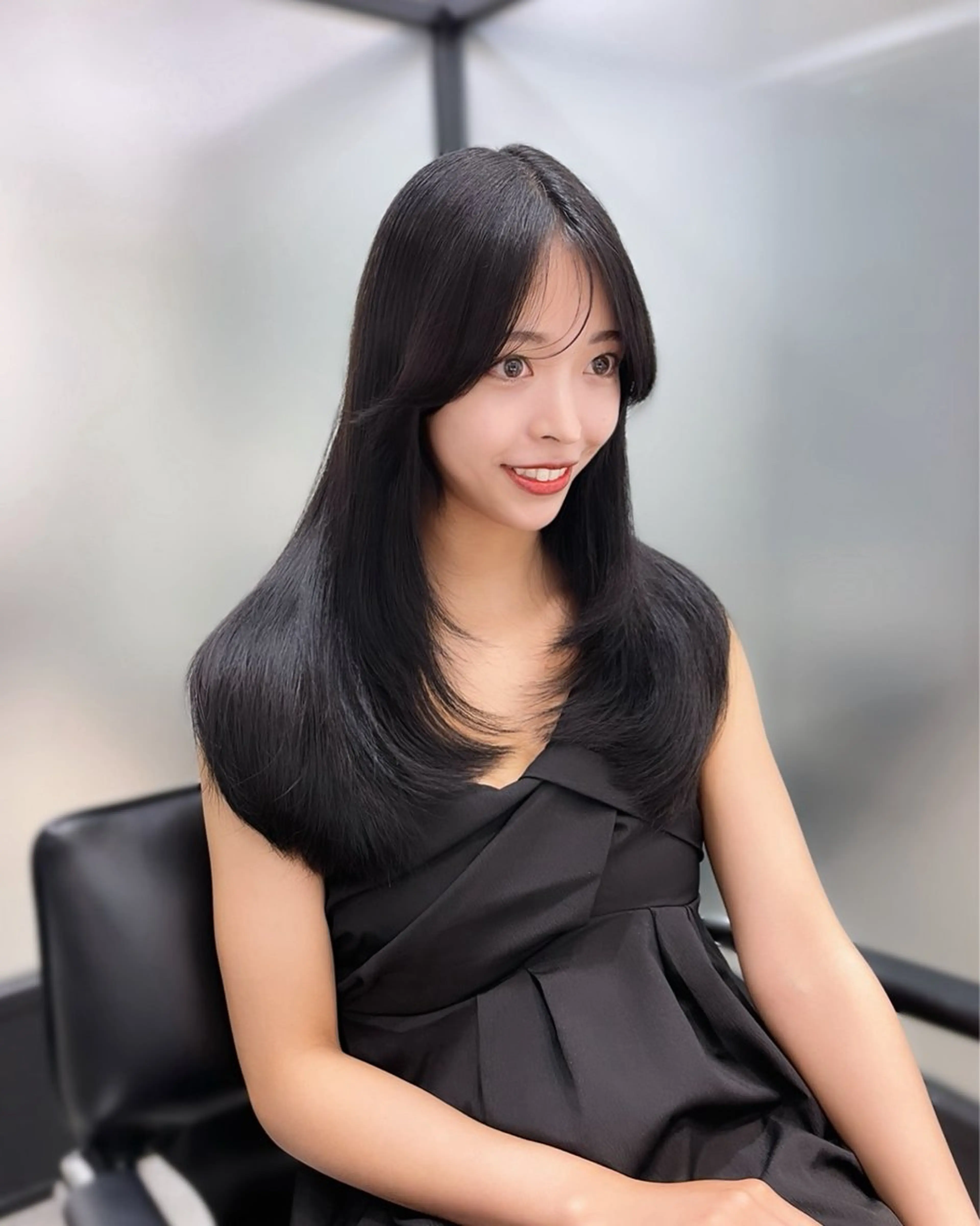 ロング 韓国風ヘア レイヤーカット カット トリートメント 韓国レイヤーカット 髪質改善▫️水野有真のヘアスタイル