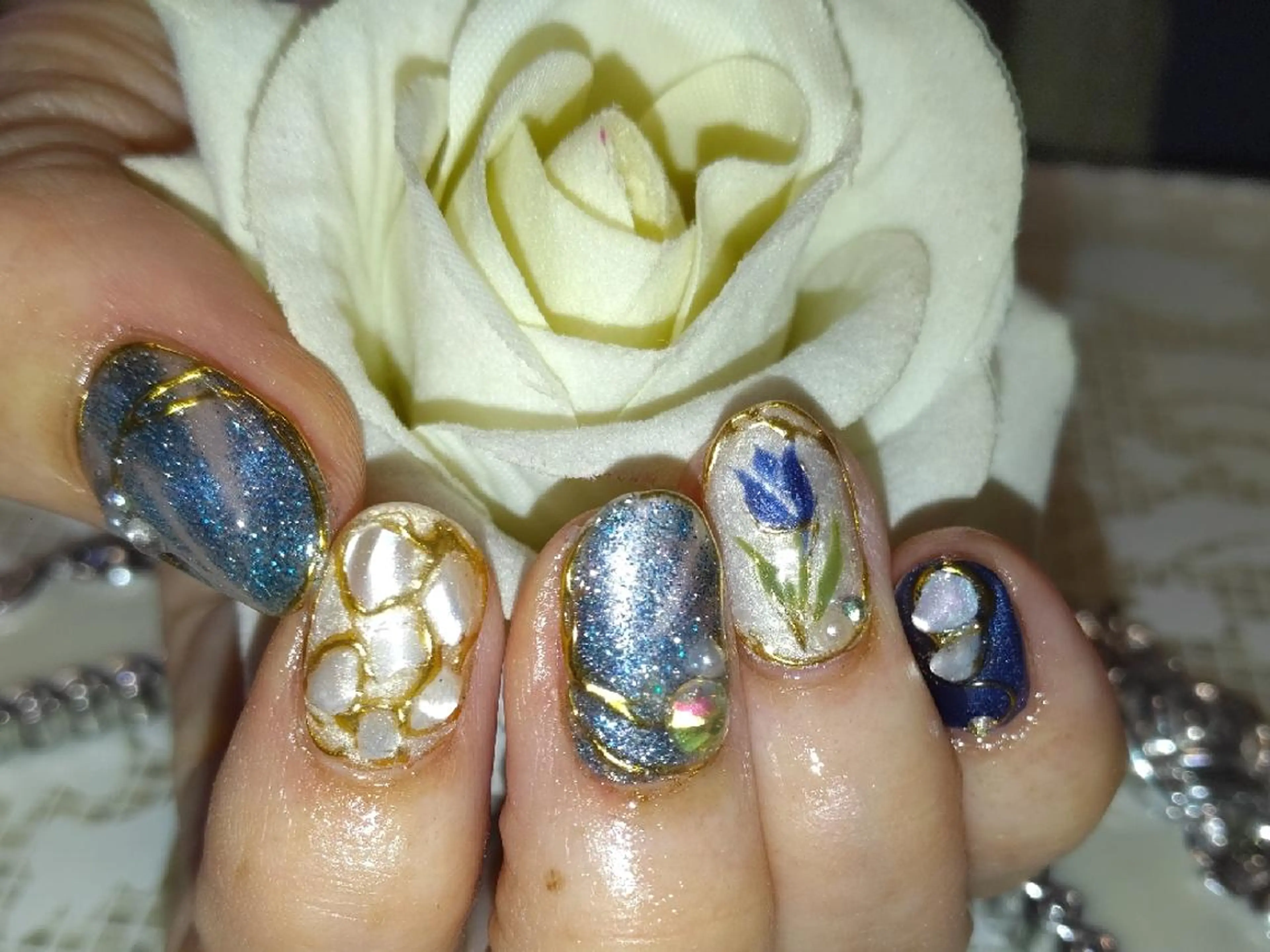 ネイル 春ネイル エステとネイル ローズコンフォートのネイルデザイン