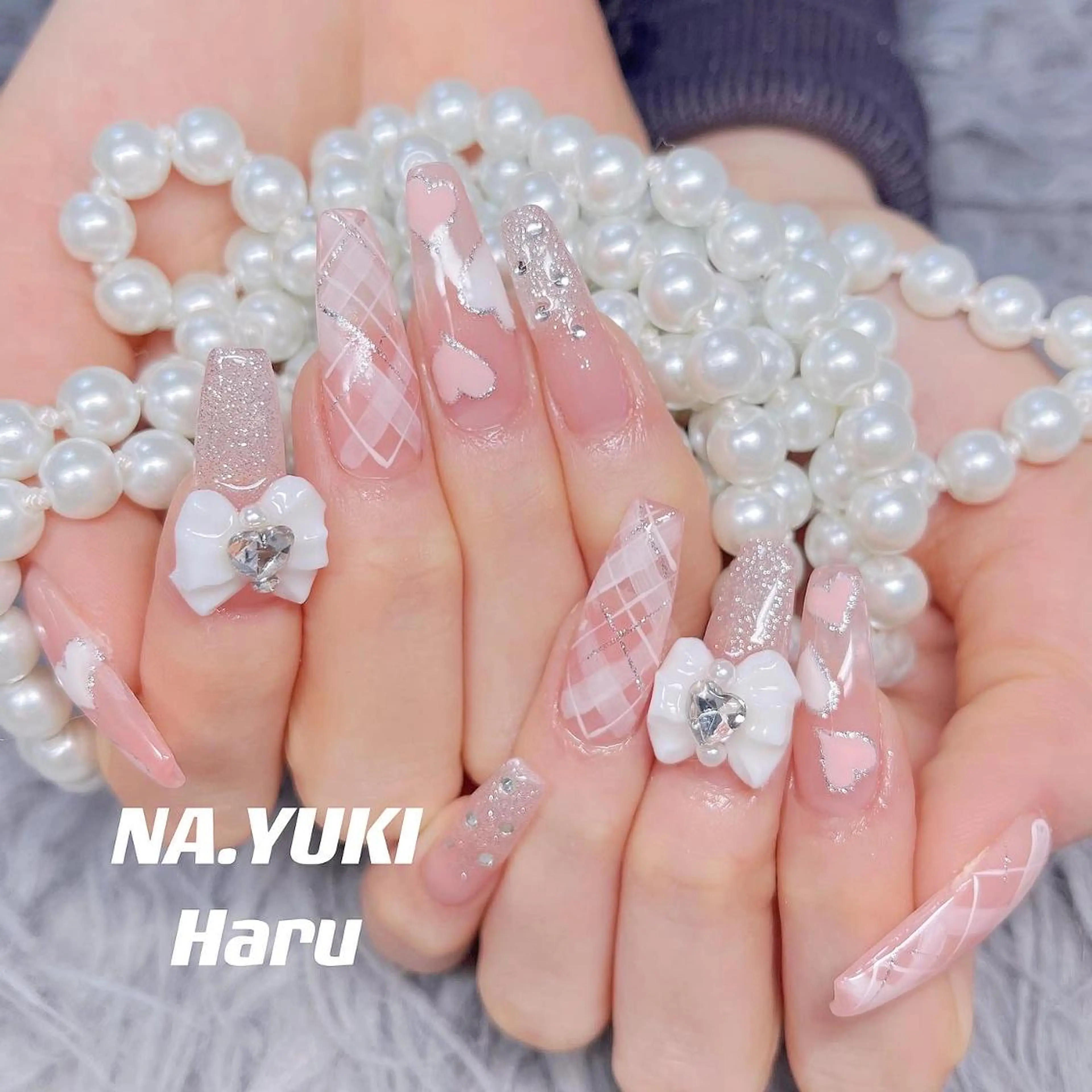 ネイル ロング ハンドネイル 🎀 moo～ 🎀のネイルデザイン