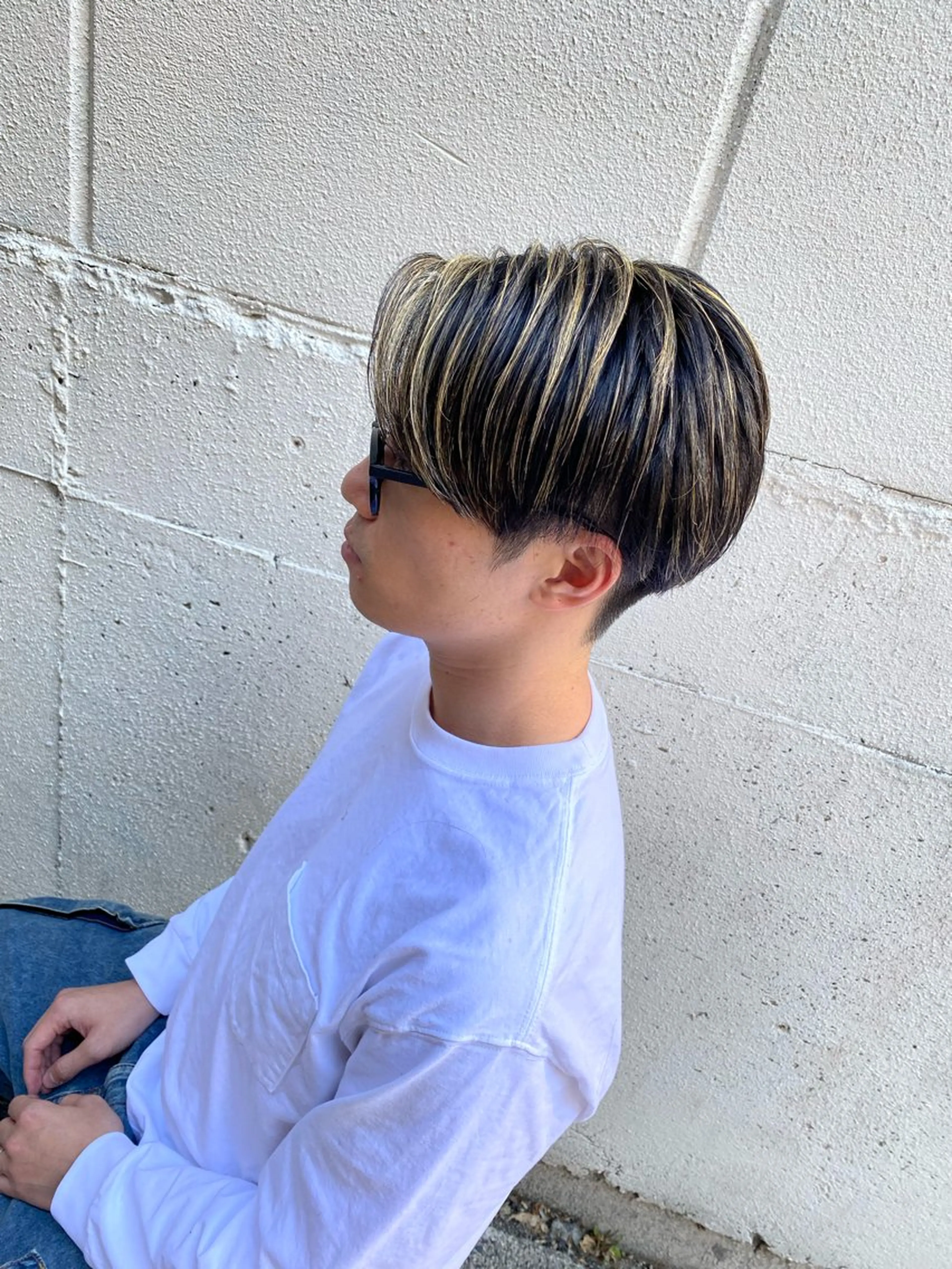 ミディアム メンズ 鶴田海音 天王寺/フェードのヘアスタイル