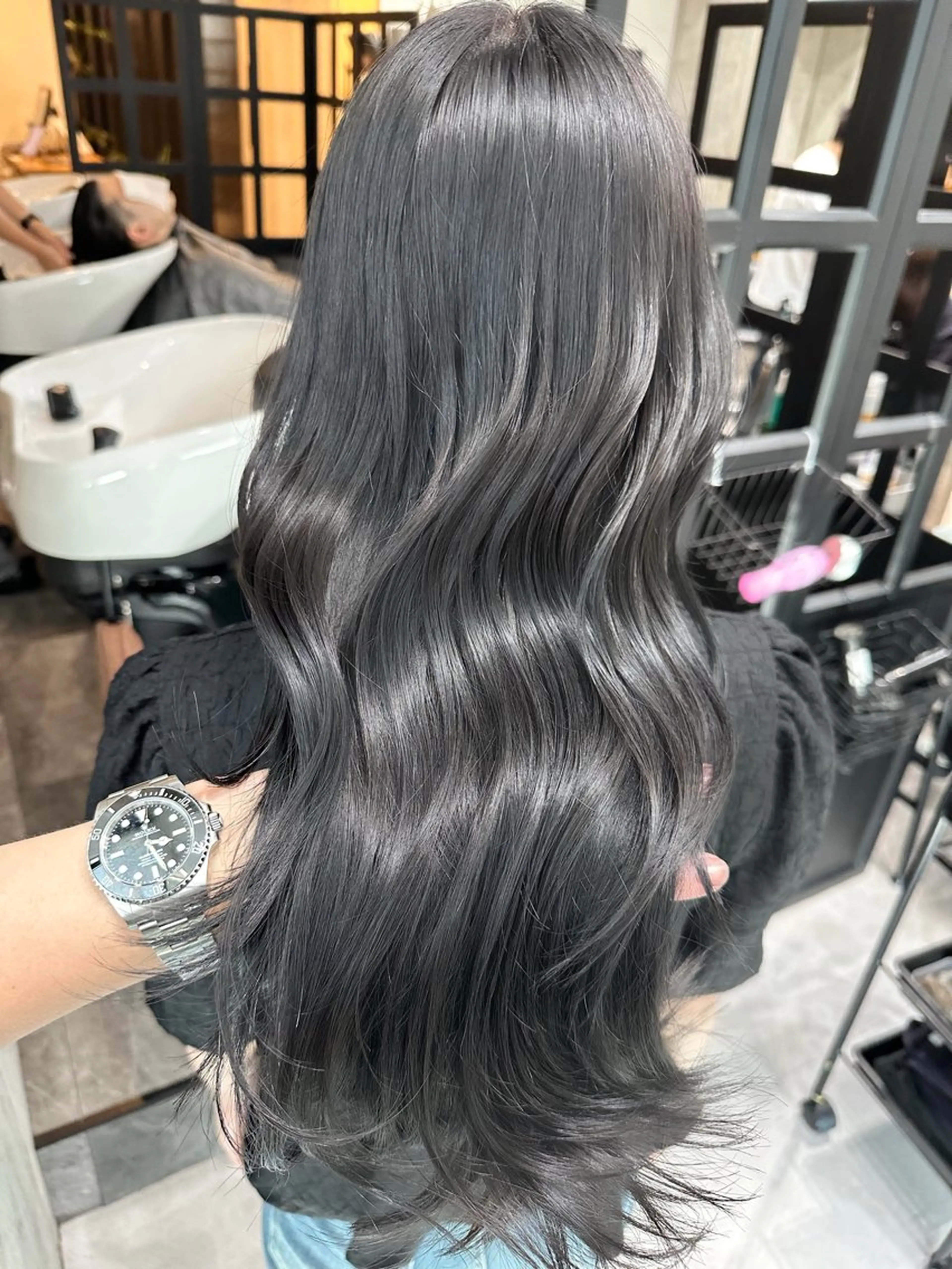 セミロング カット ヘアカラー トリートメント ✨透明感カラー/縮毛 恵比寿HAYATO✨のヘアスタイル
